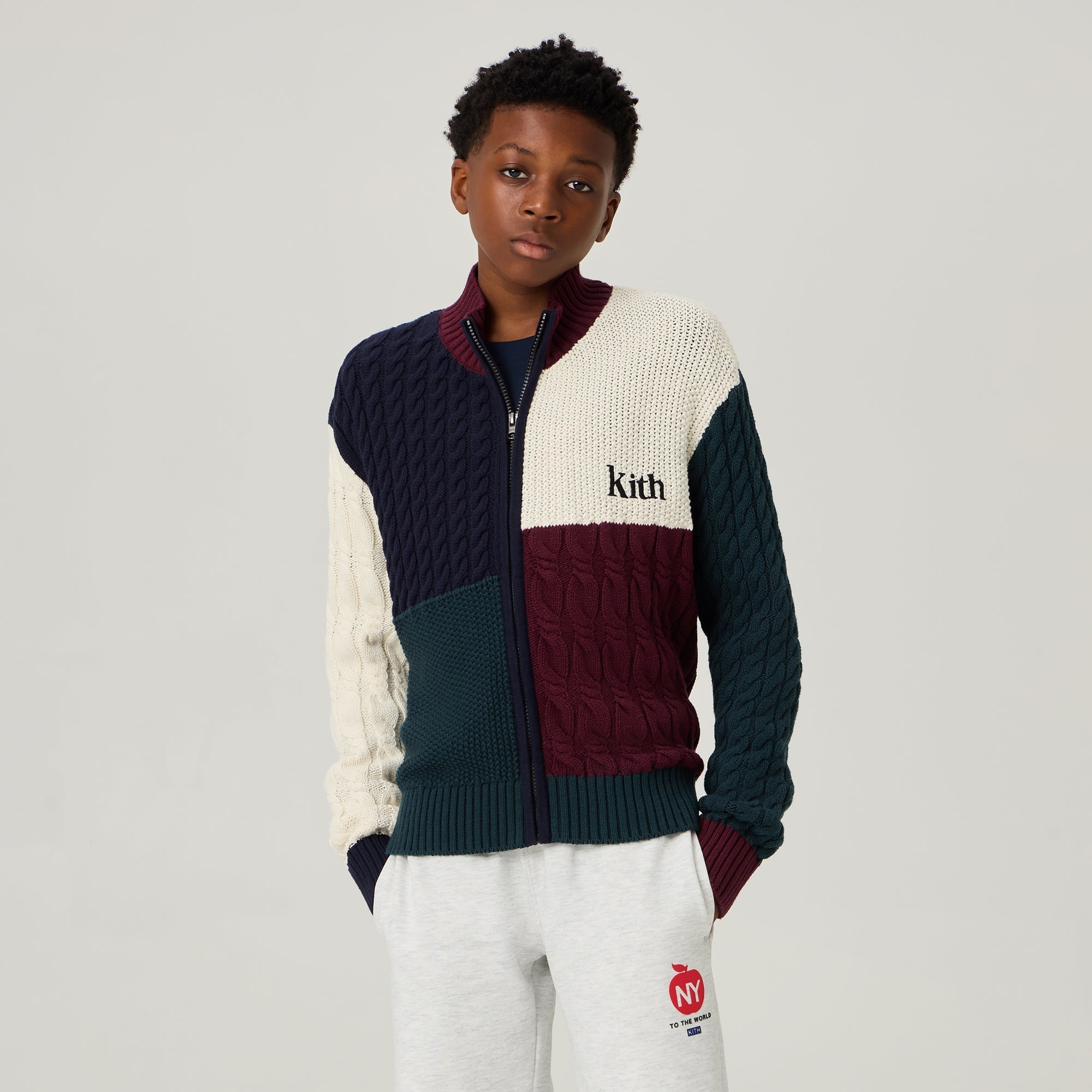 Kith Kids Color-Block Wyona Full Zip Sweater - Stadium – Kith UK