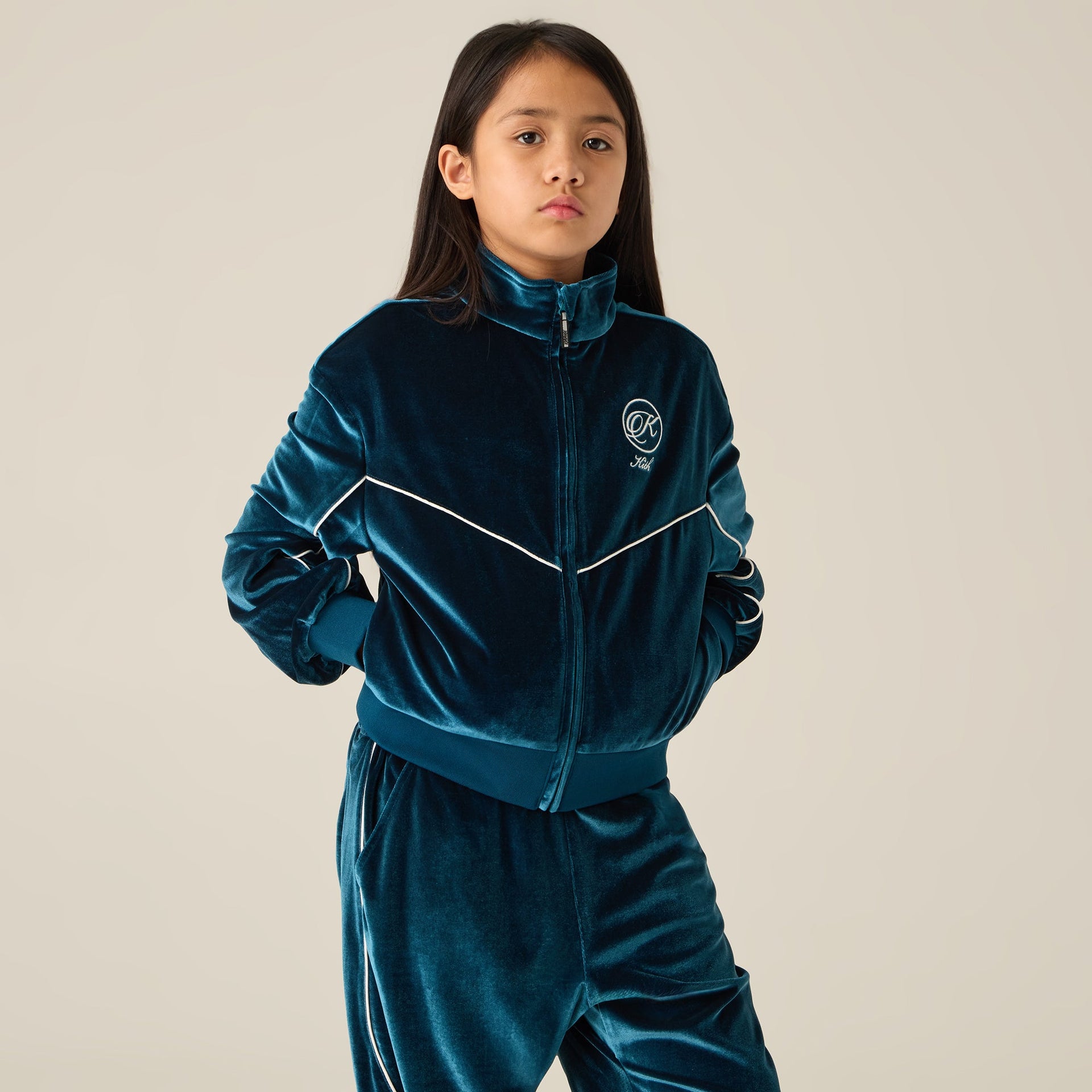 Kith Kids Velour Hunter Full Zip Sweatshirt - Process