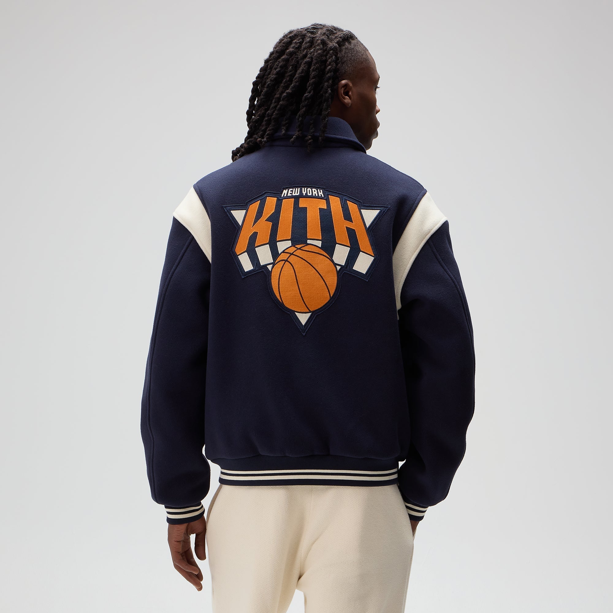 Kith for the New York Knicks Wool Varsity Jacket - Nocturnal – Kith UK