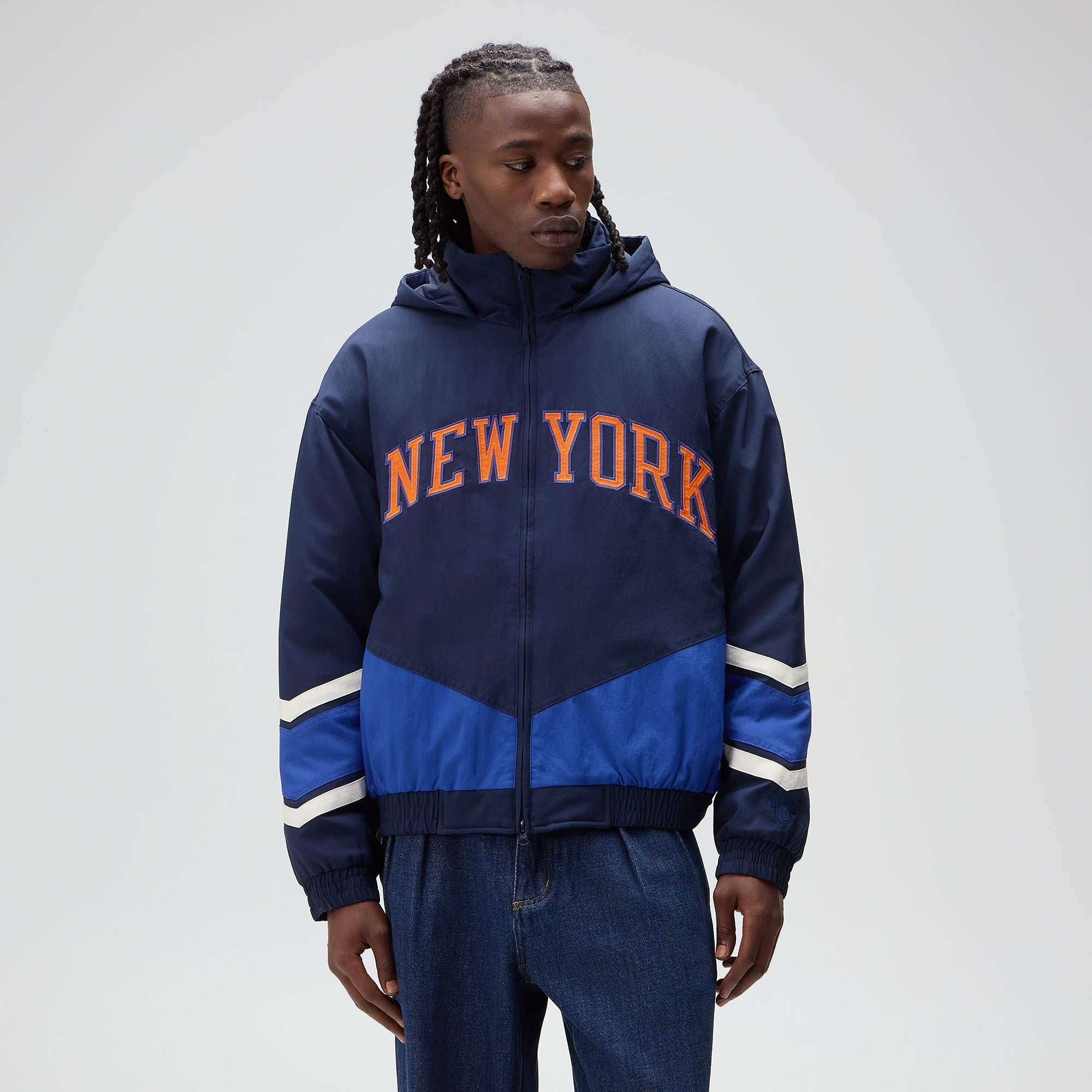 Kith for the New York Knicks Padded Nylon Jacket - Nocturnal – Kith UK