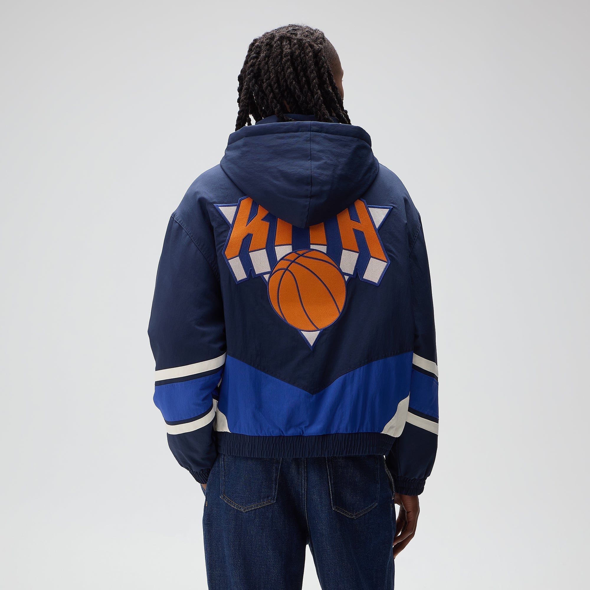 Kith for the New York Knicks Padded Nylon Jacket - Nocturnal – Kith UK