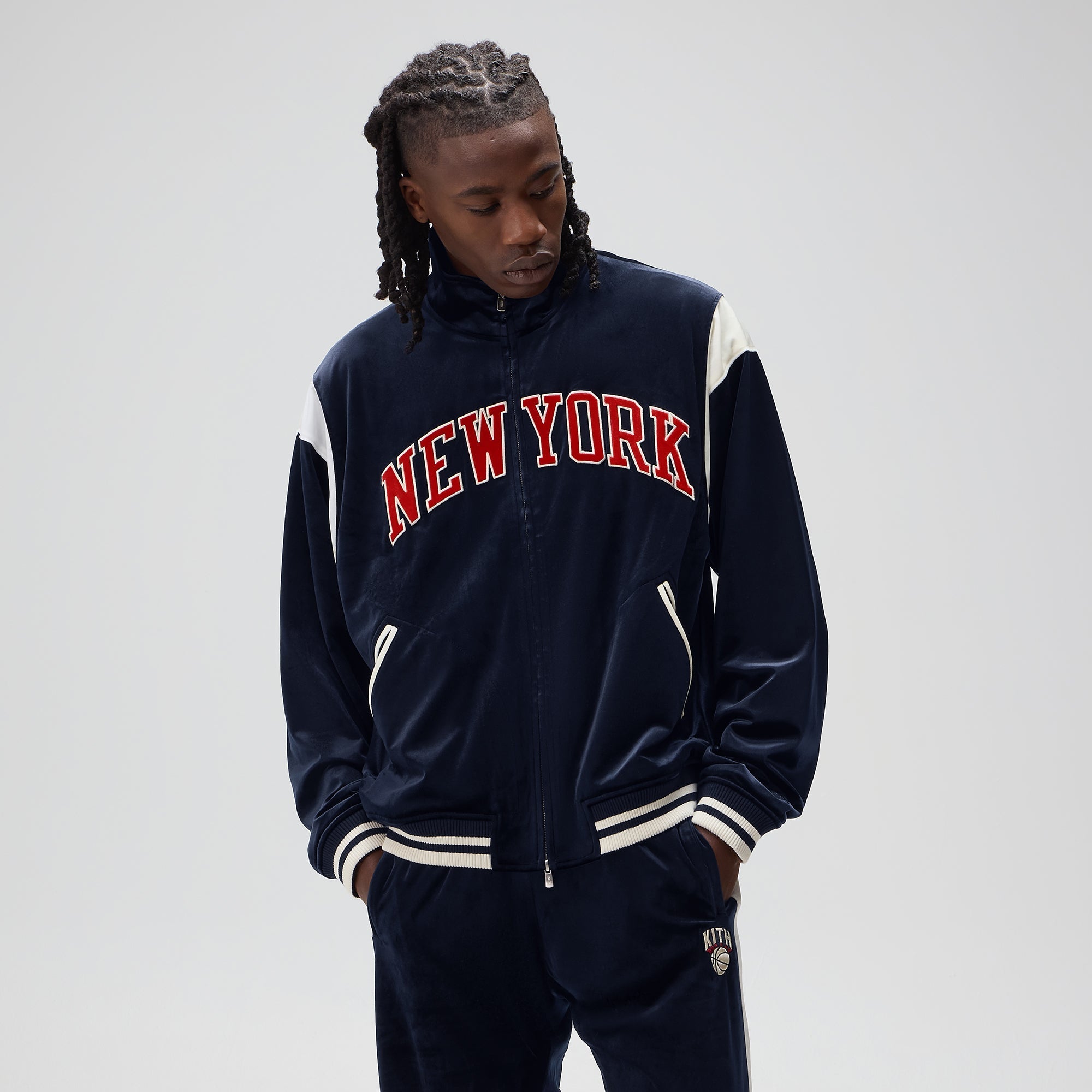 Kith for the New York Knicks Velour Track Jacket - Nocturnal – Kith UK
