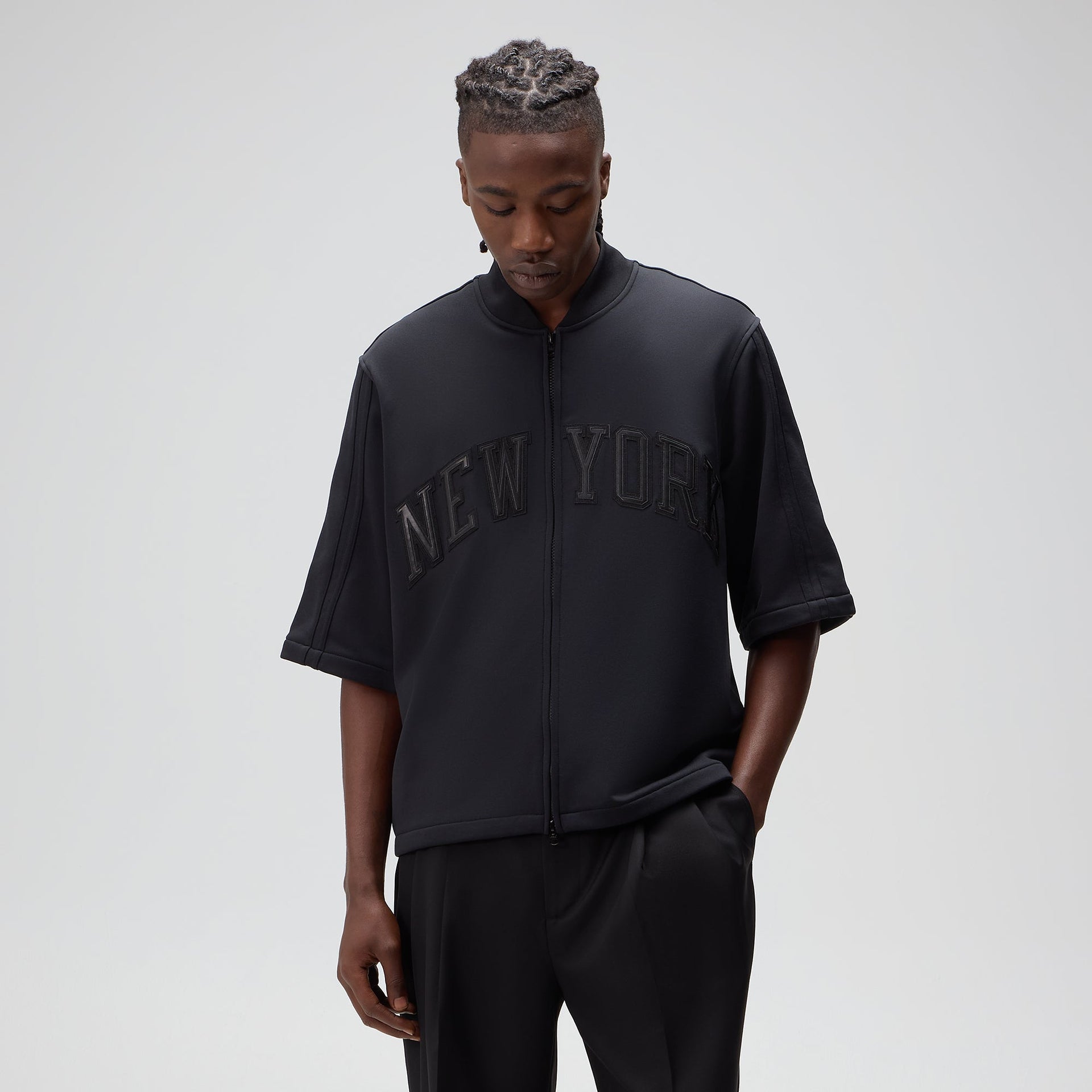 Kith for the New York Knicks Tricot Full Zip Sweater - Black