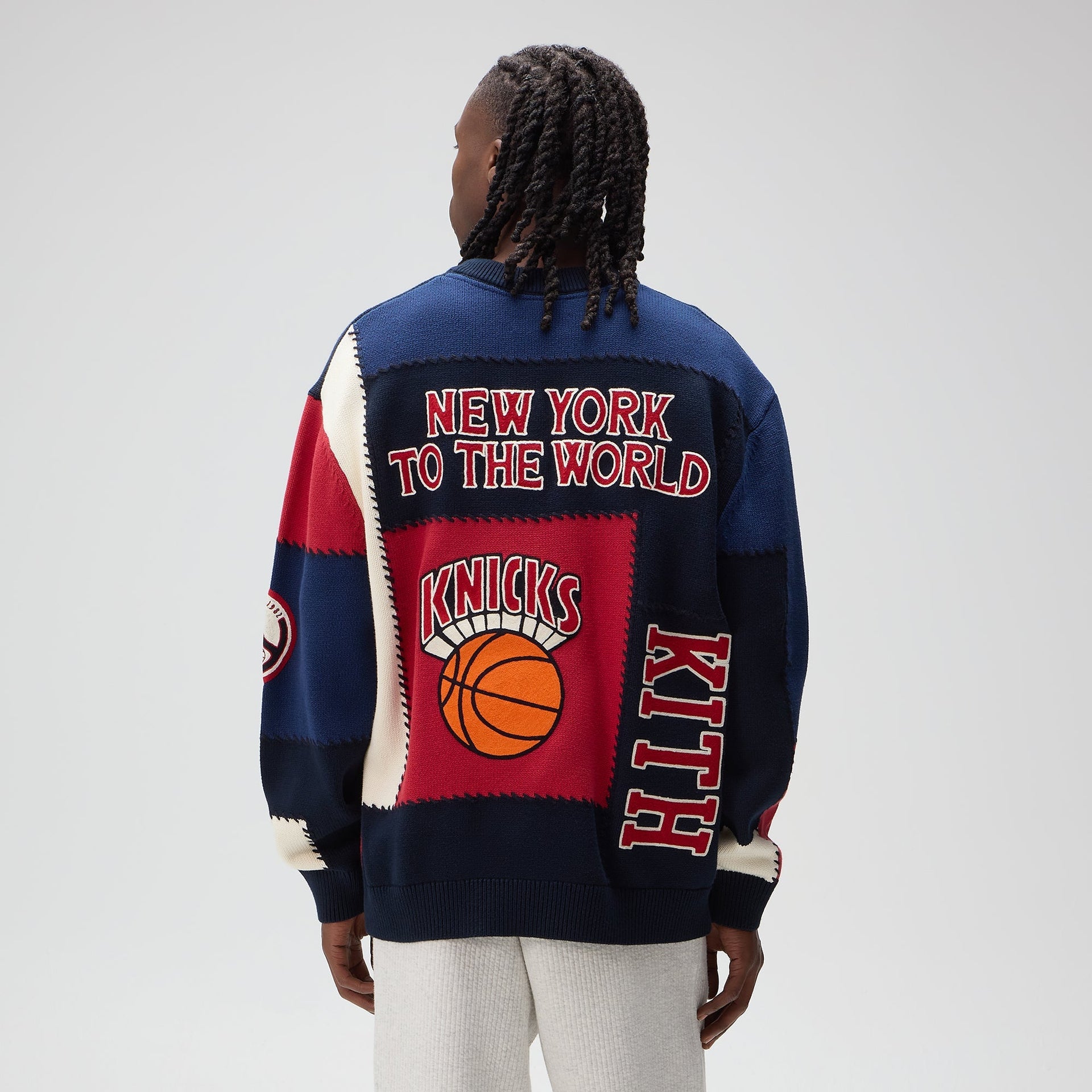 Kith for the New York Knicks Patchwork Crewneck Sweater - Nocturnal