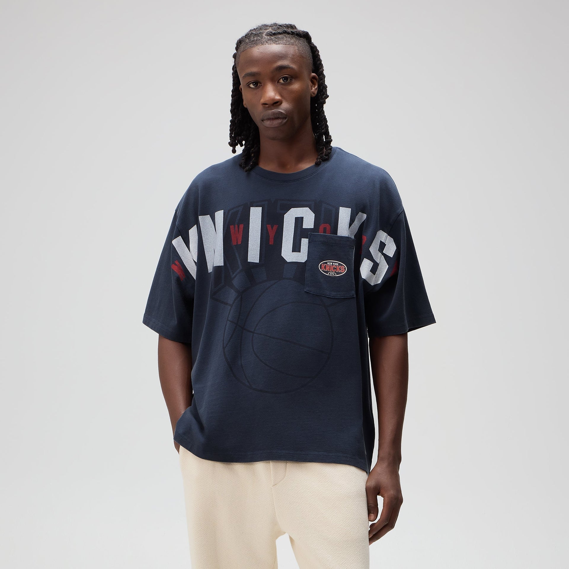 Kith for the New York Knicks Pocket Vintage Jones Tee - Nocturnal