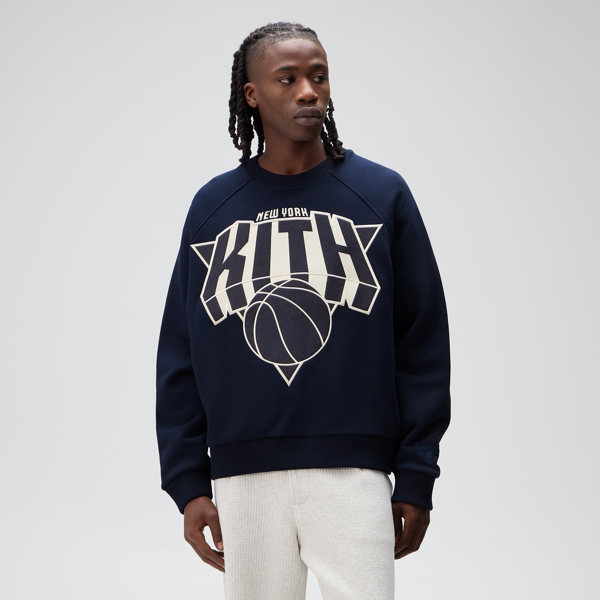 Kith for the New York Knicks Cutoff Nelson Raglan Vintage Crewneck