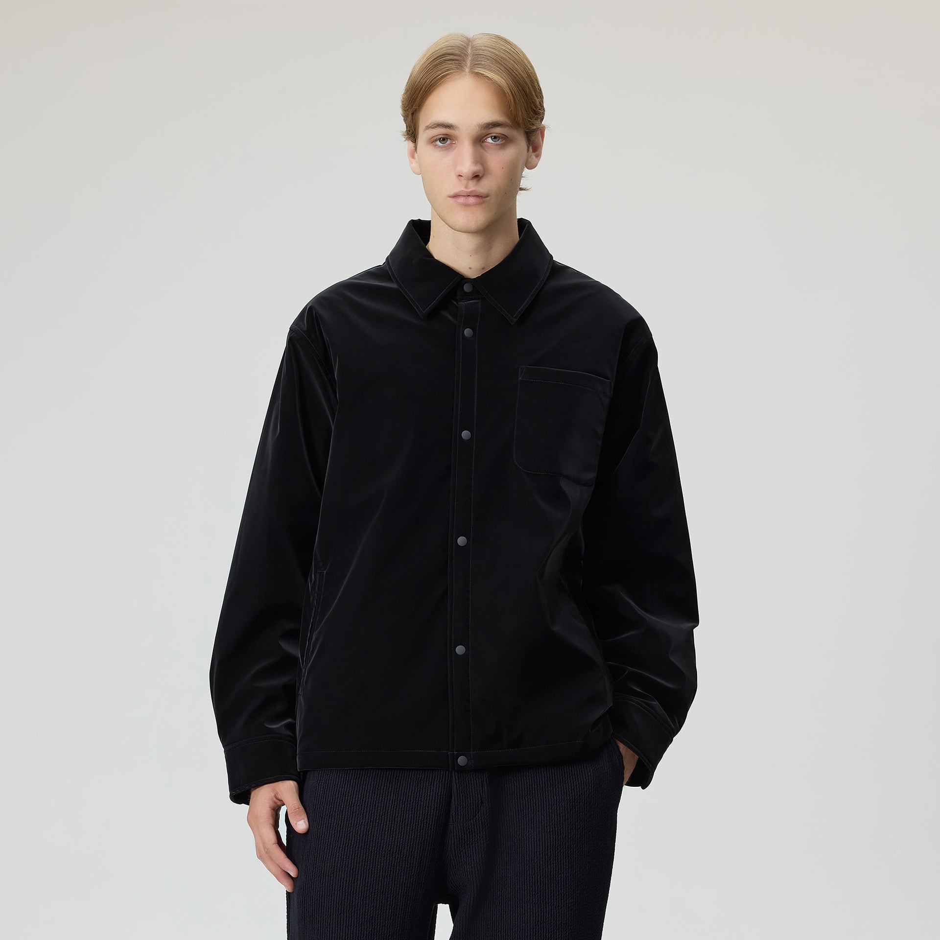 Kith Sueded Tech Brixton Puffed Shirt Jacket - Black