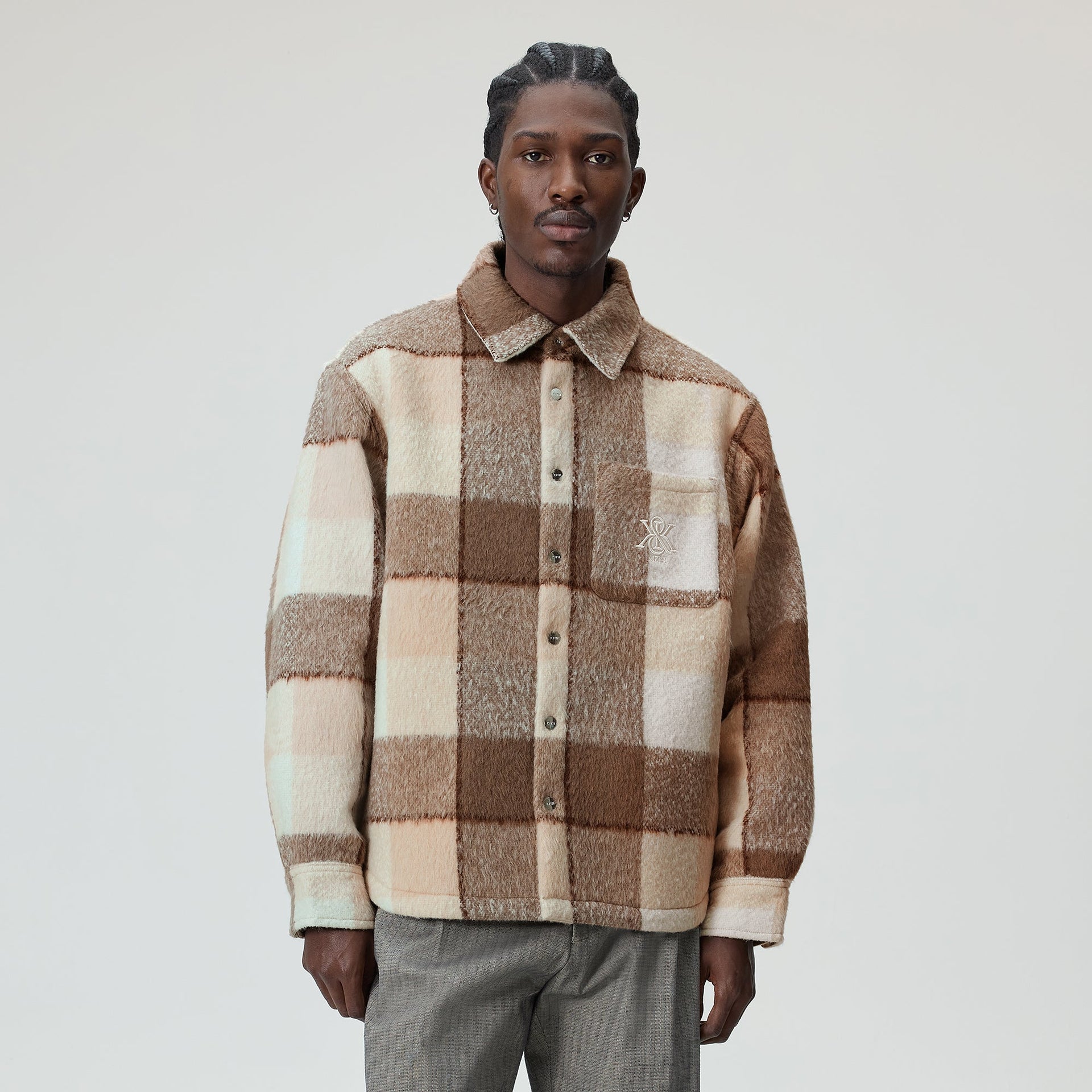 Kith Brushed Plaid Sheridan Shirt Jacket - Canvas