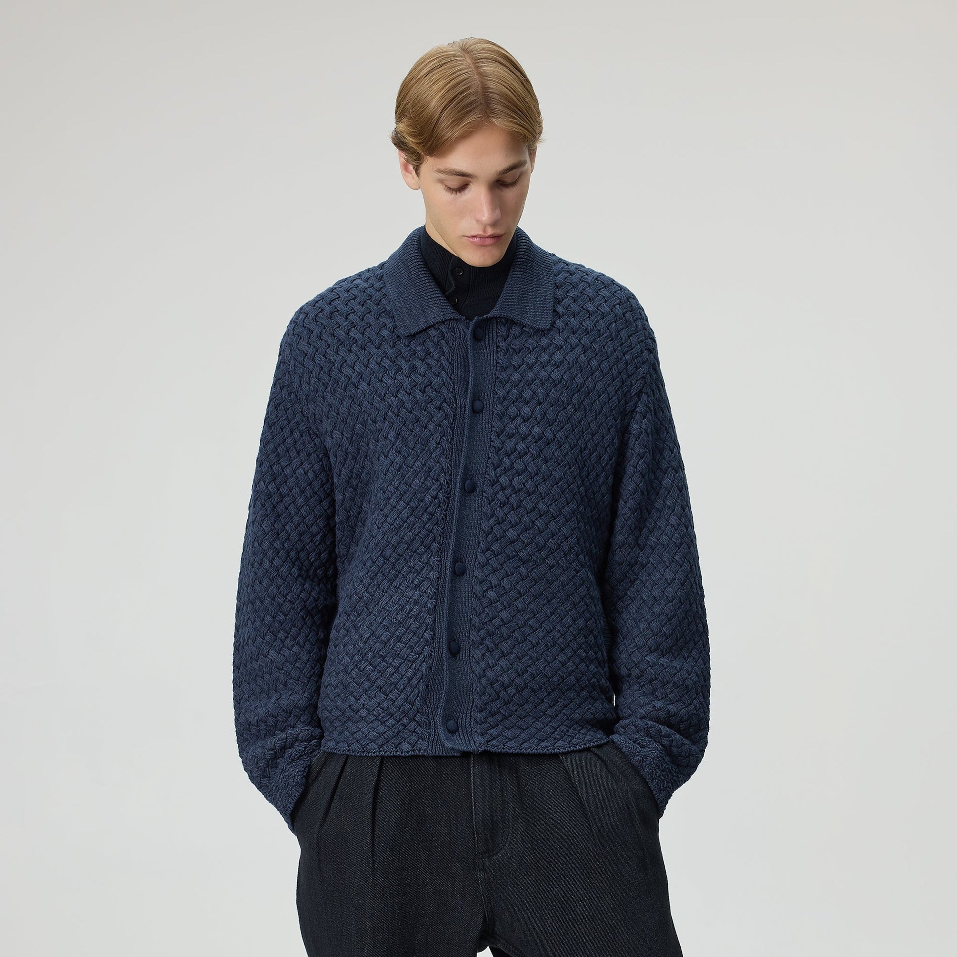 &Kin Basketweave Knit Ginza - Nocturnal