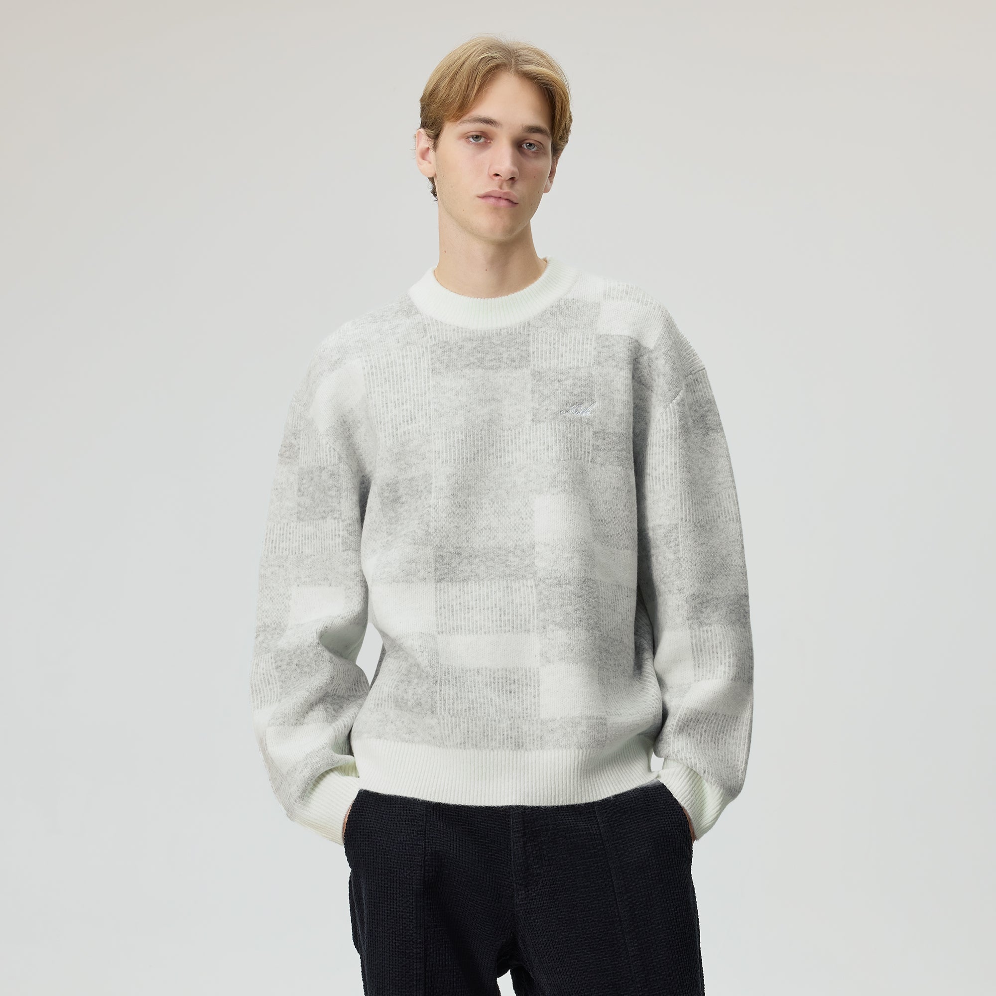 Kith Lewis Check Sweater - Sandrift – Kith UK