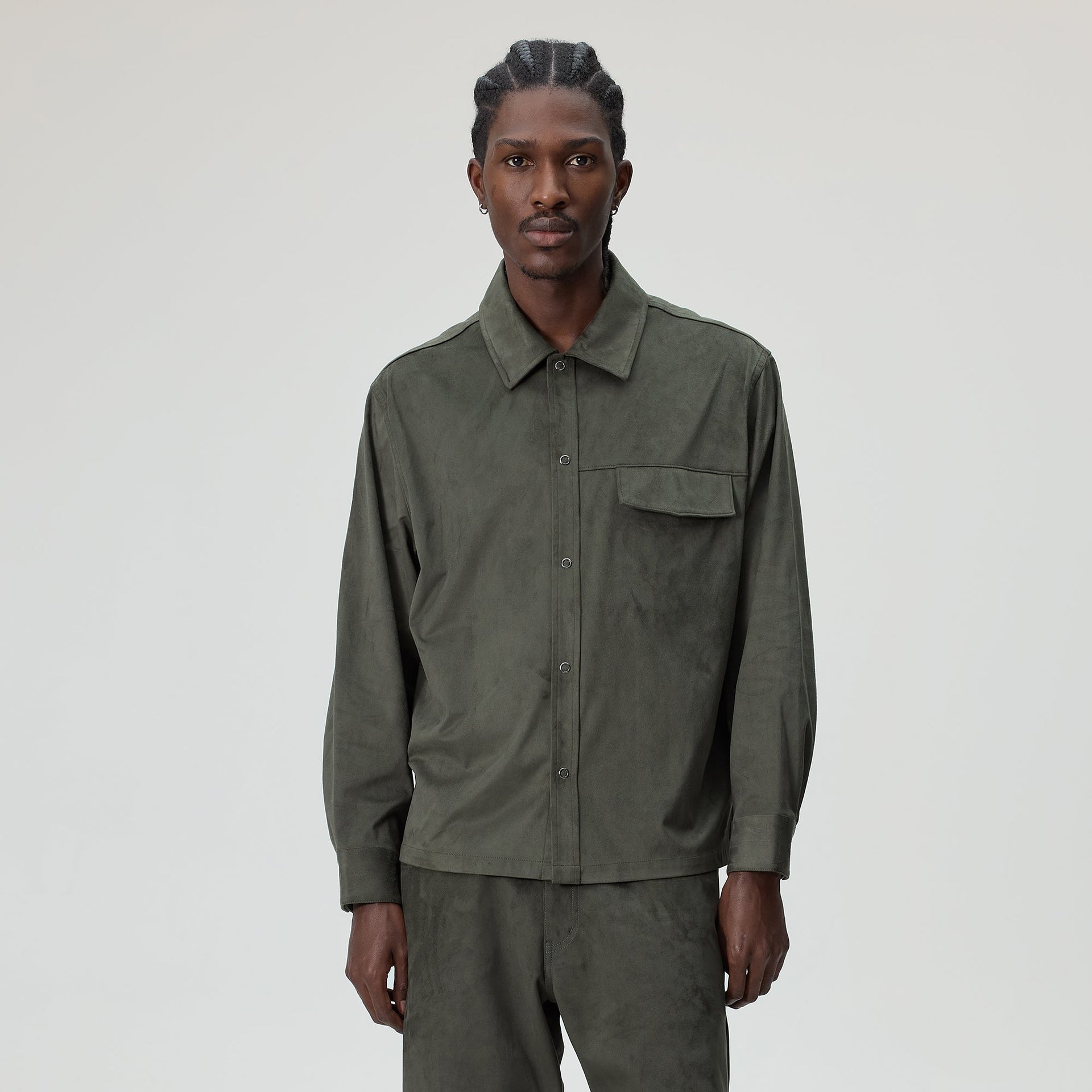 Kith Montague Microsuede Shirt - Cypress