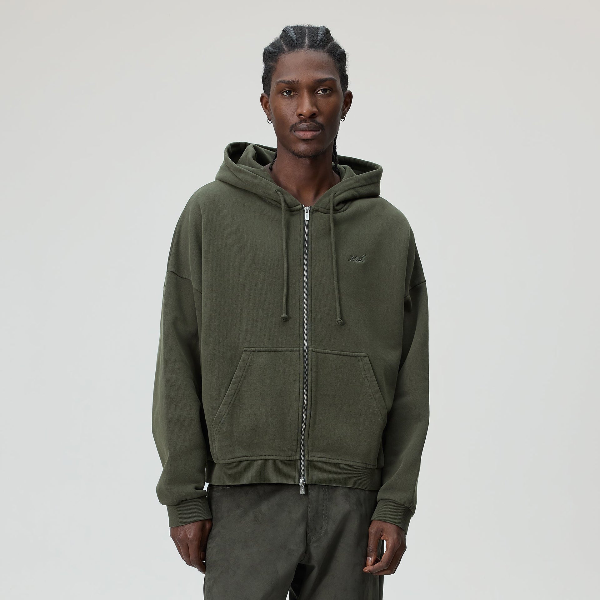 Kith Lofty Fleece Cropped Braxton Hoodie - Cypress