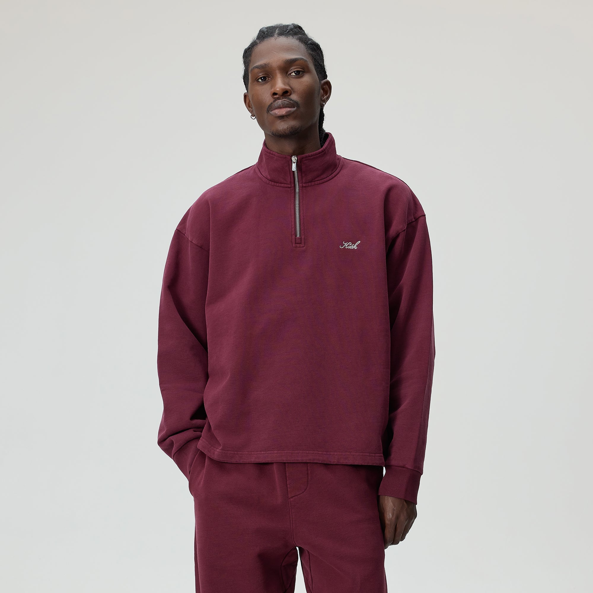 Kith Nelson Quarter Zip Pullover - Magma – Kith UK