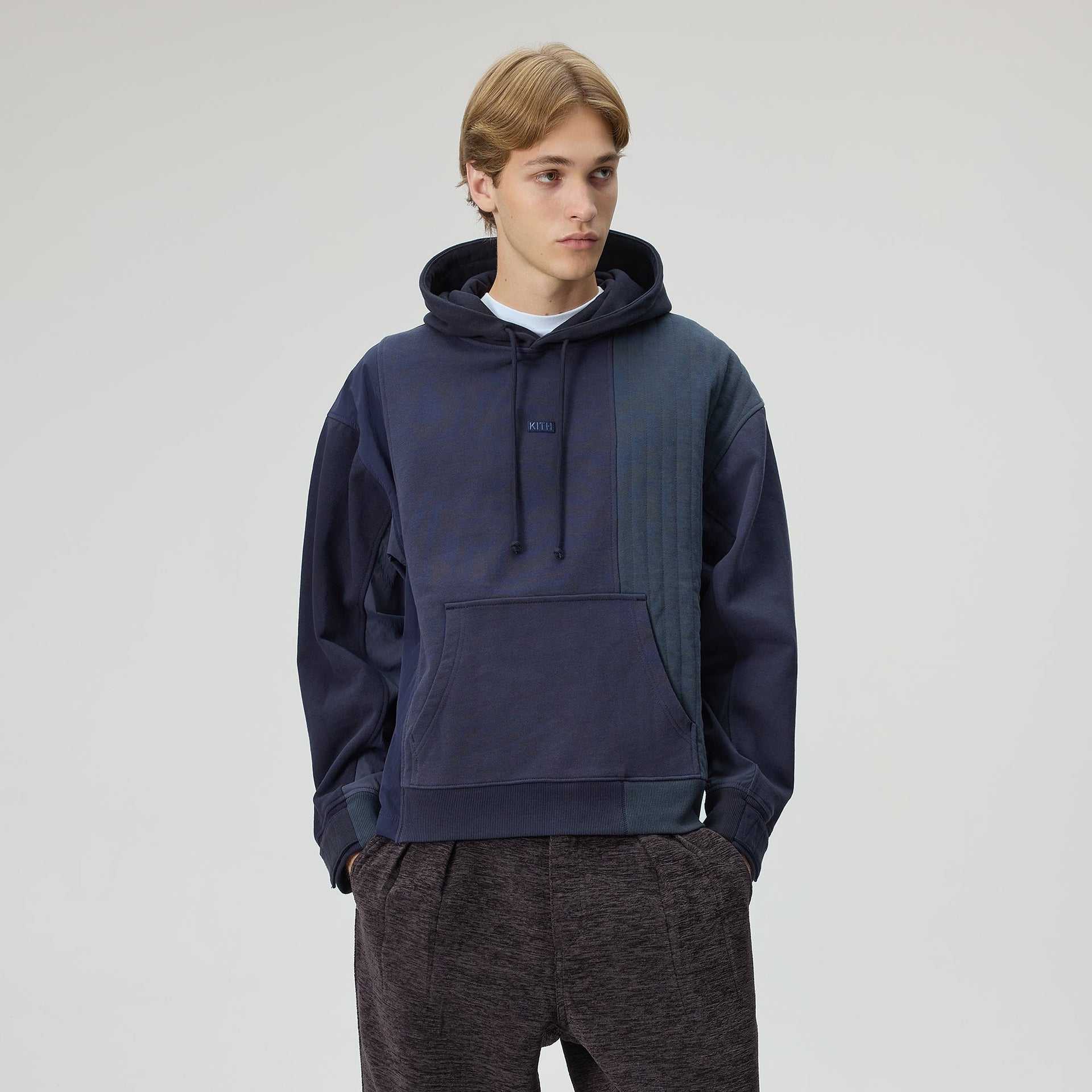 Kith Nylon Combo Nelson Hoodie - Admiral