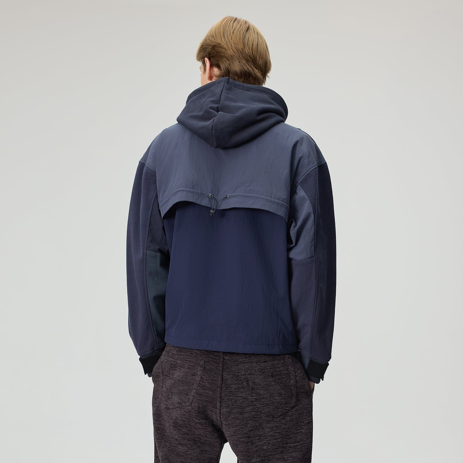 Kith Nylon Combo Nelson Hoodie - Admiral