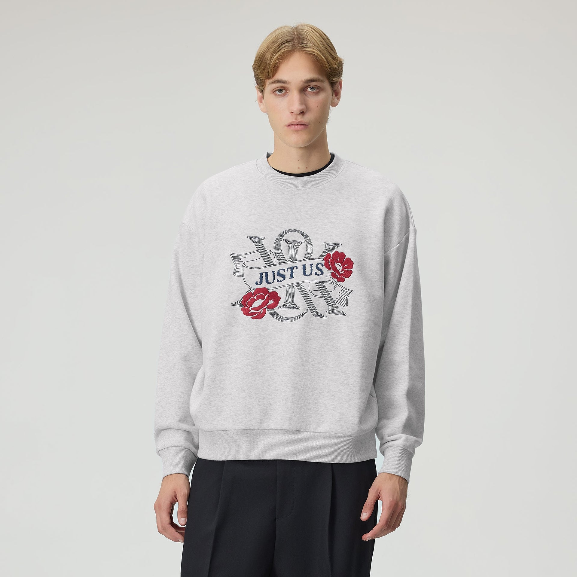 Kith Just Us Crewneck - Light Heather Grey