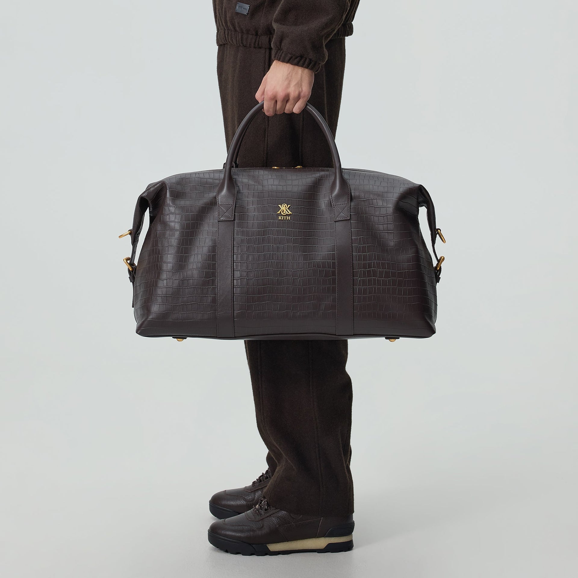 Kith Croc Debossed Leather Duffle Bag - Incognito