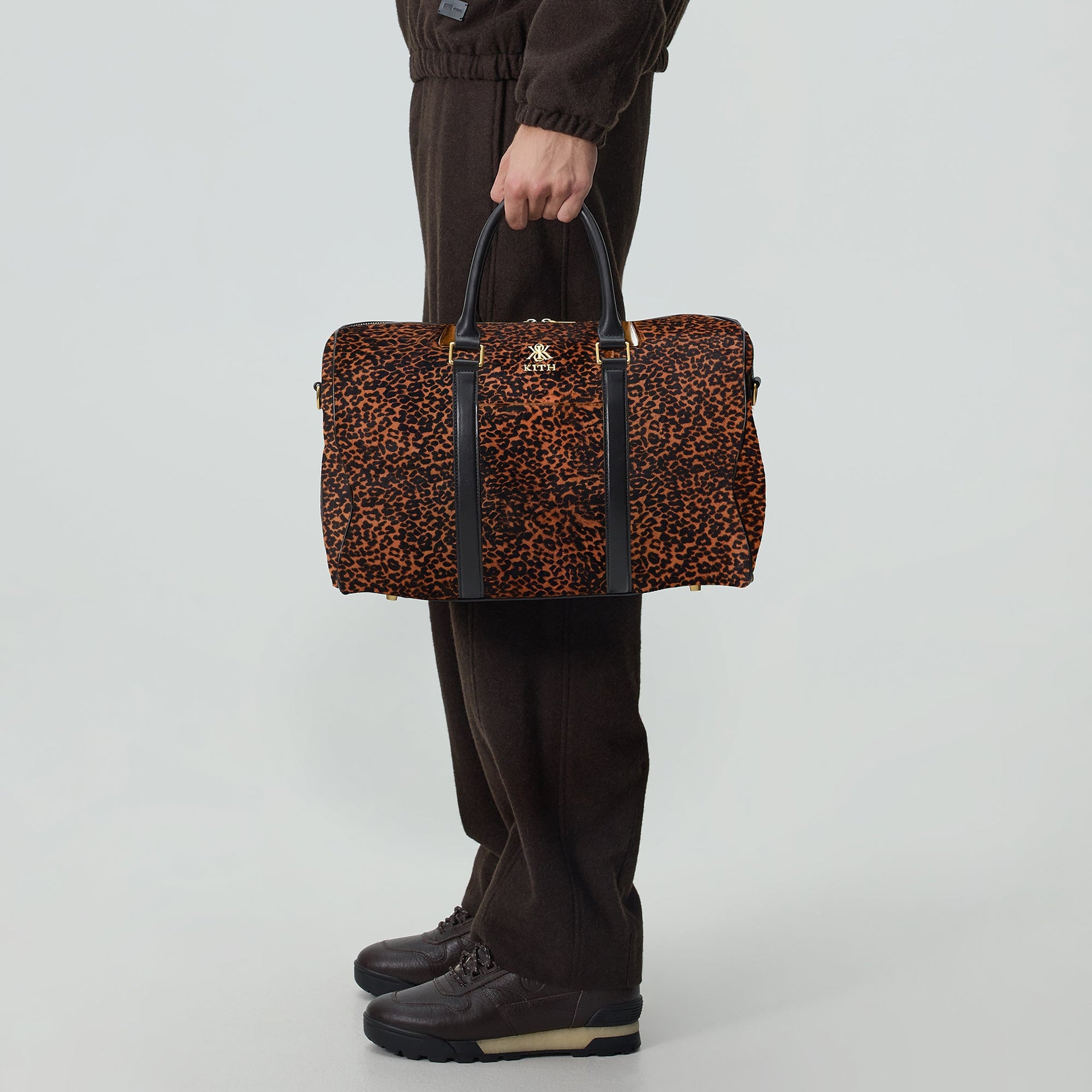 Kith Leopard Printed Ponyhair Traveler K40 Bag - Sanctuary