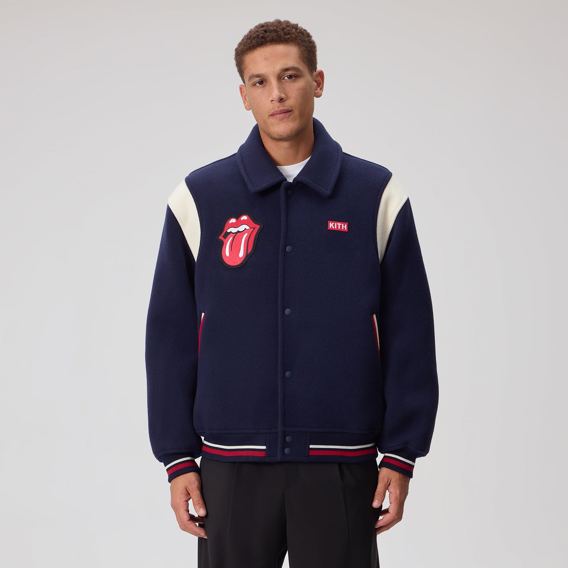 Kith for The Rolling Stones Wool Varsity Jacket - Nocturnal