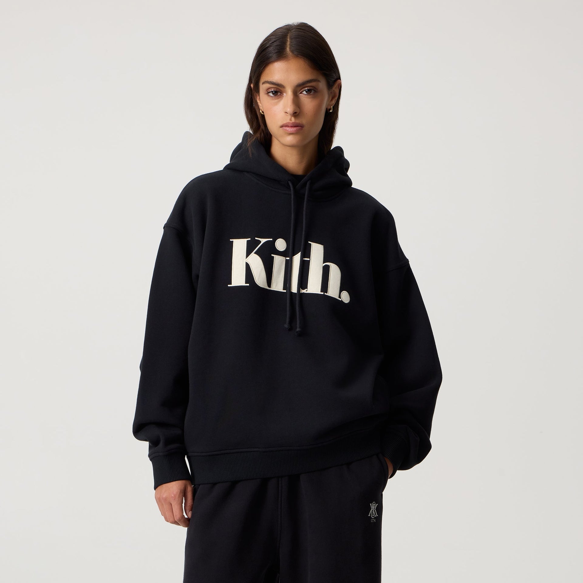 Kith Women Maverick Punctuated Logo Hoodie - Black
