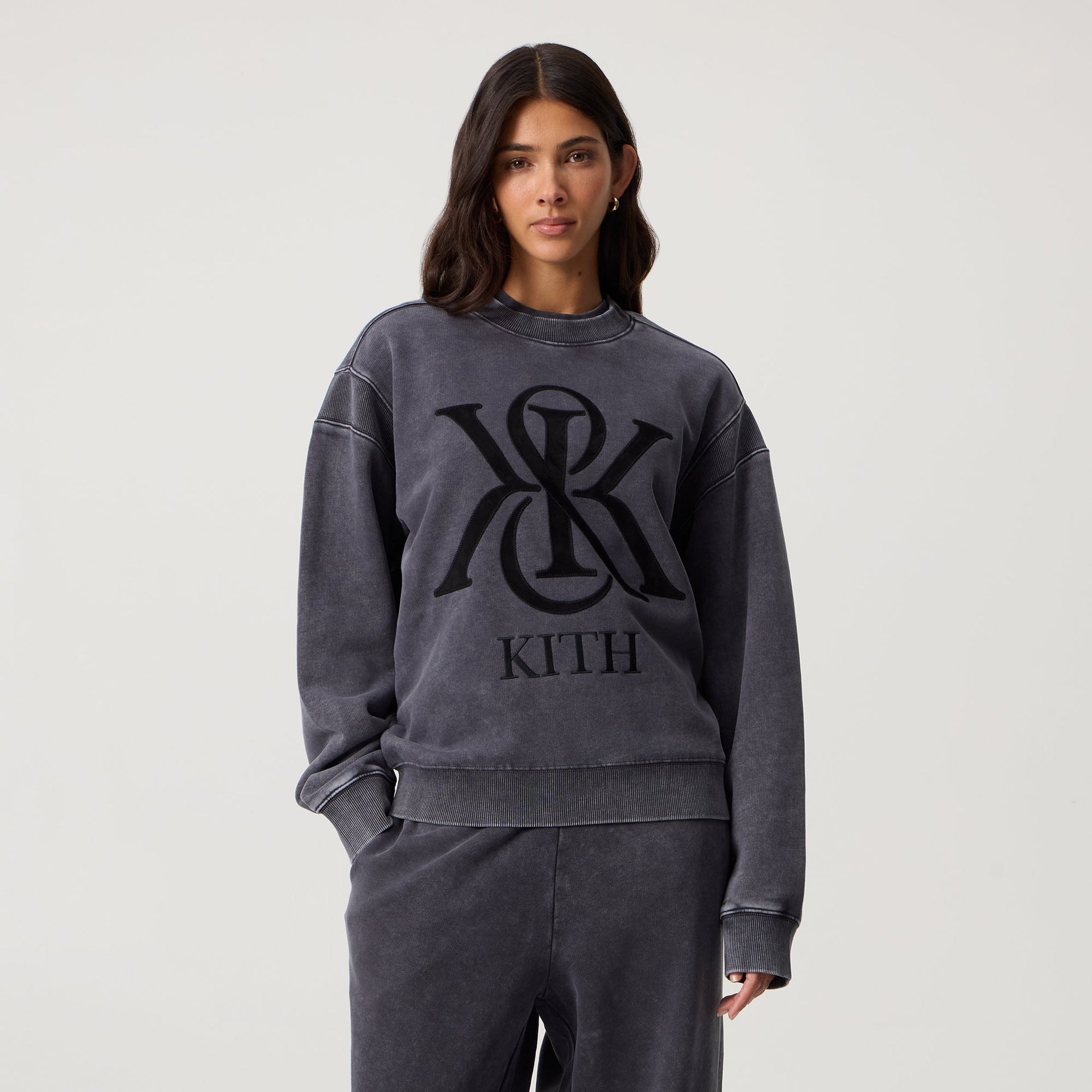 Kith Women Asher III Crest Crewneck - Black