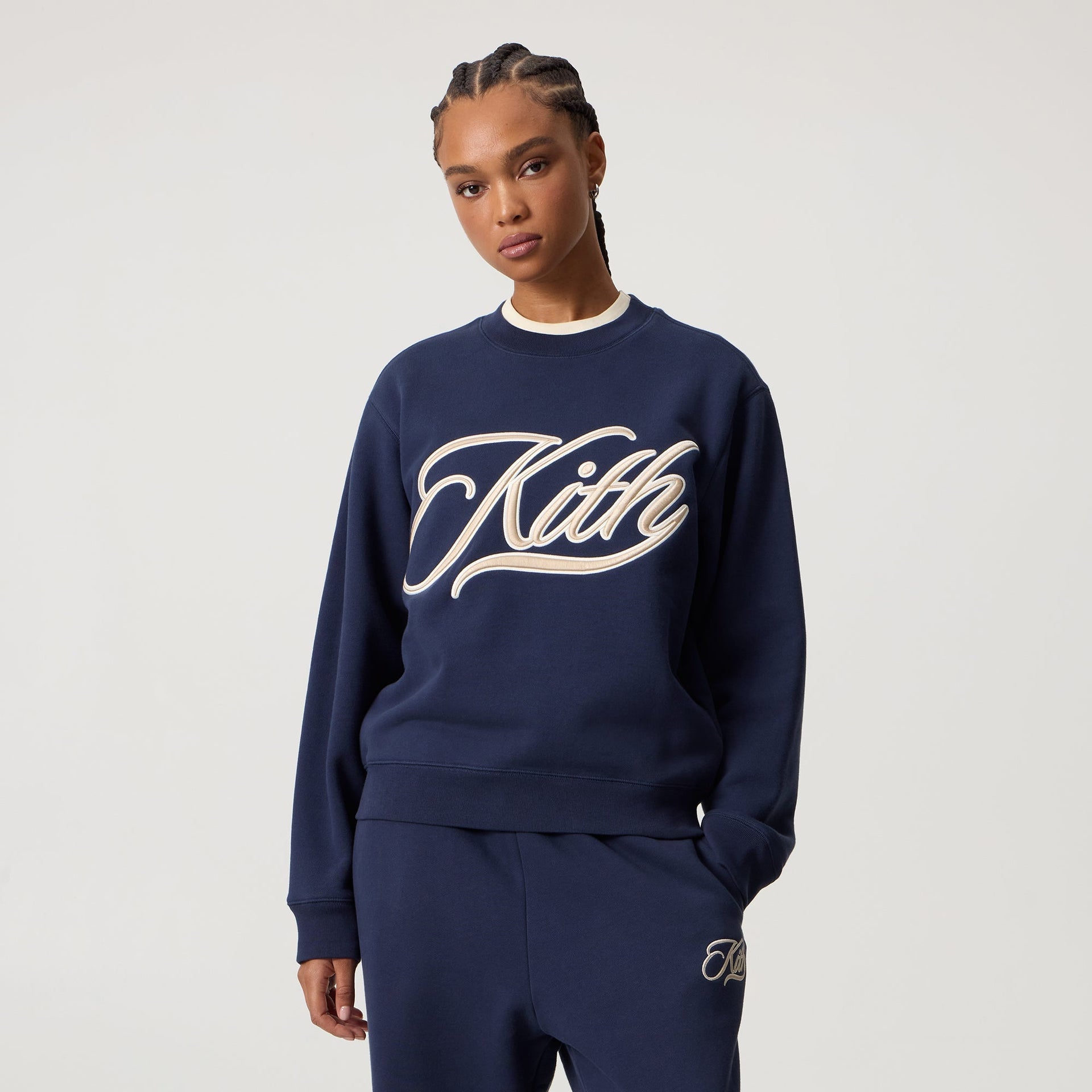 Kith Women Ashwin Varsity Crewneck - Nocturnal