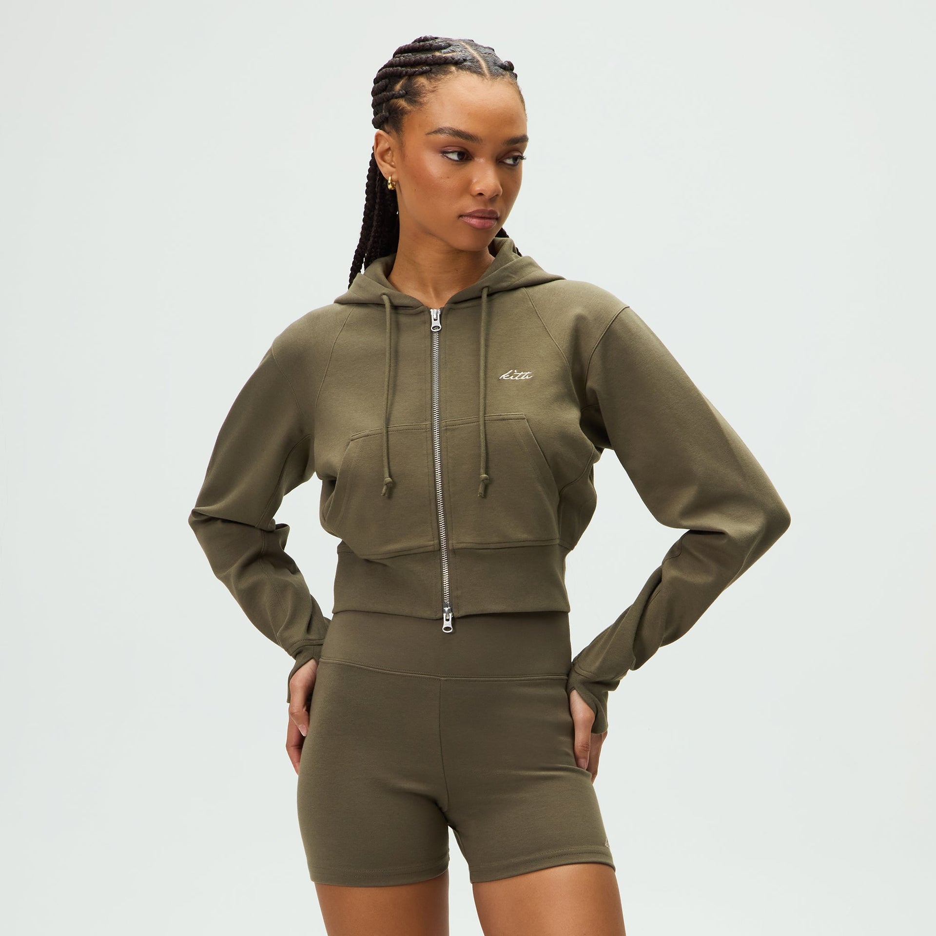 Kith Women Davin Cropped Hoodie - Canopy