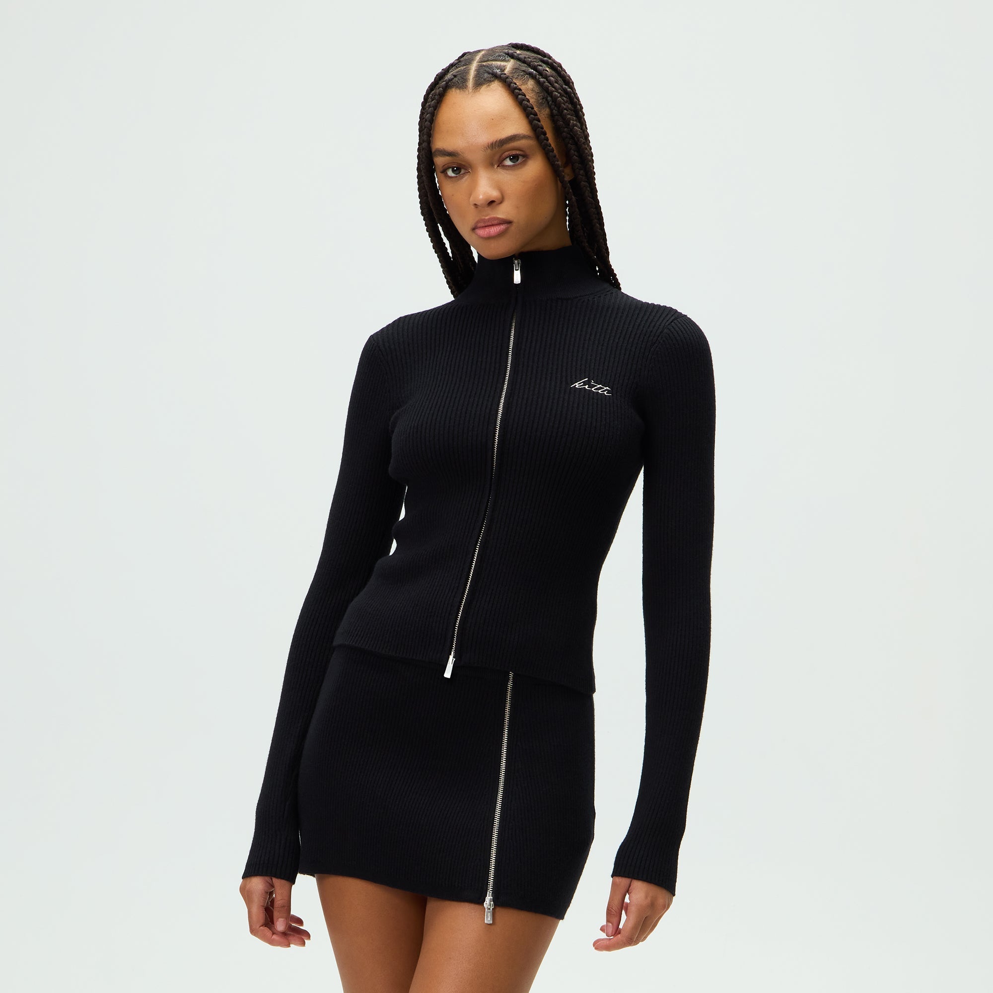 Kith Women Ina Sweater Track Zip - Black – Kith UK