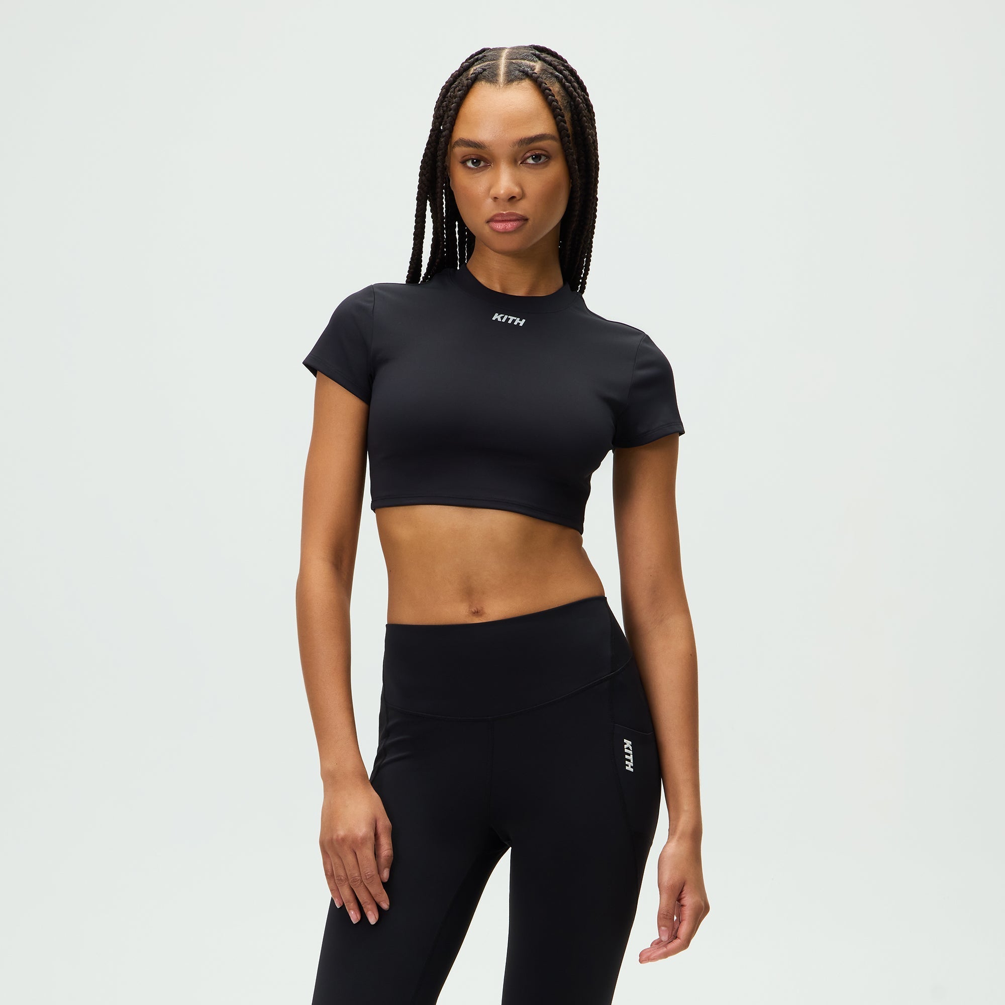 Kith Women Active Misha Crop Tee - Black – Kith UK