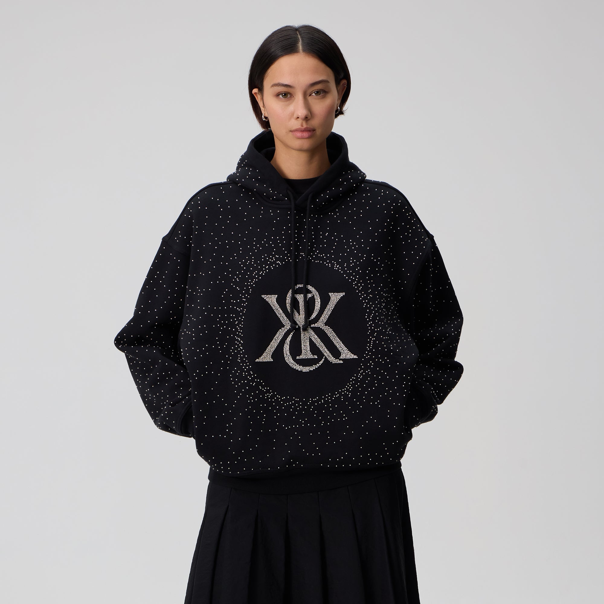Kith Women Maverick Beaded Crest Hoodie - Black – Kith UK