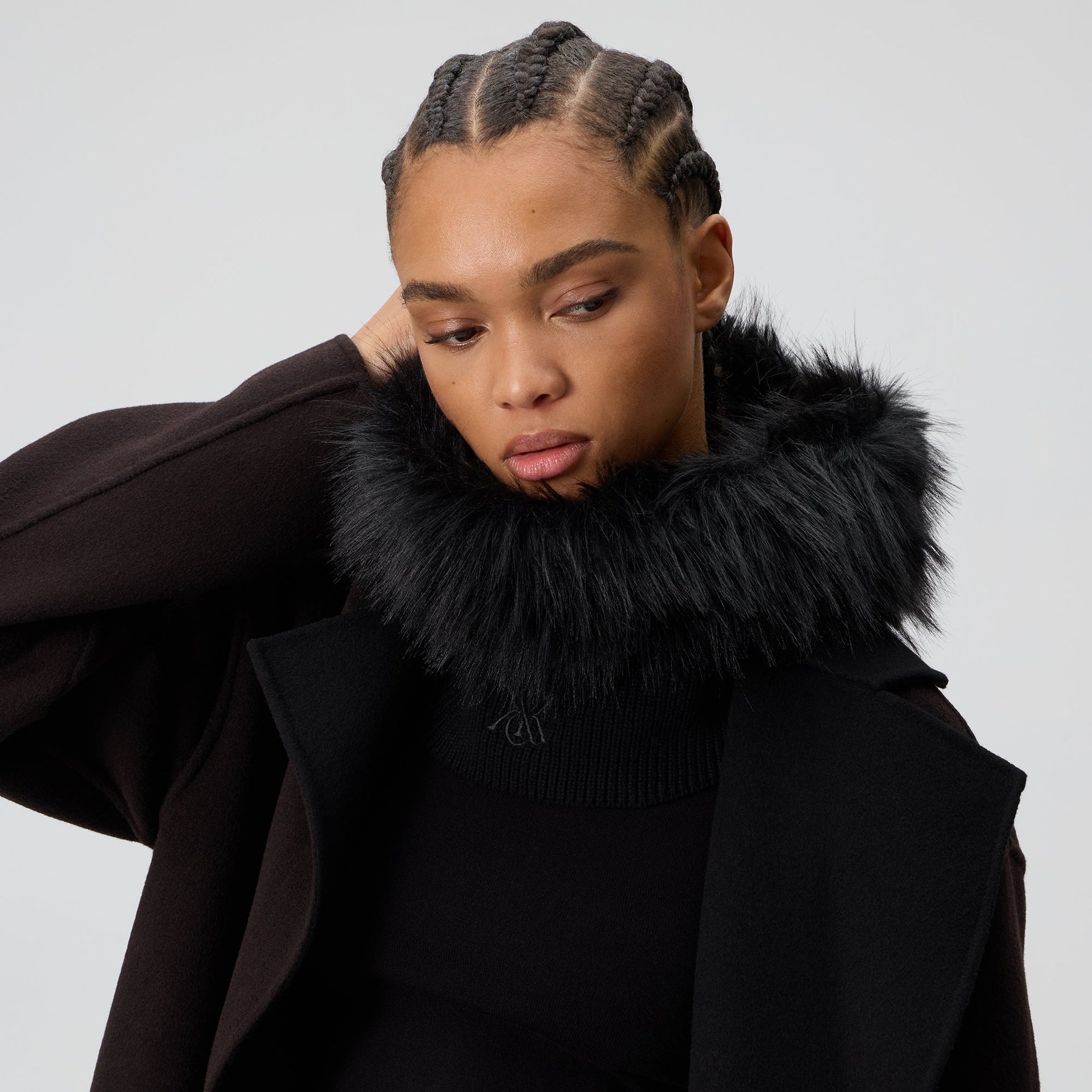 Kith Women Sweater Knit Lined Balaclava Hood - Black