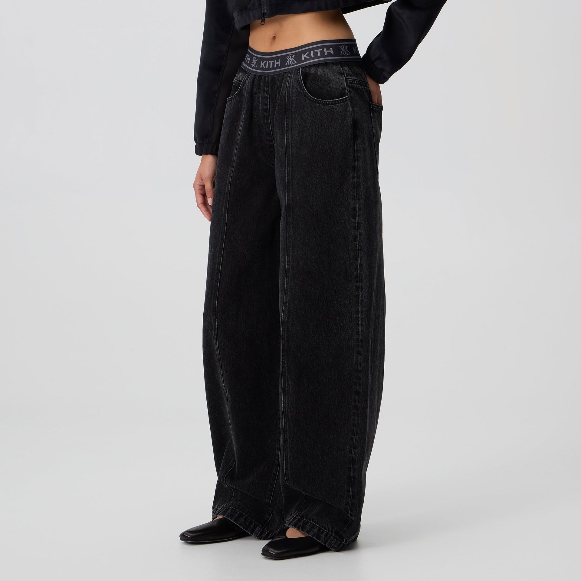 Kith Women Dana Logo Denim Pant - Xavier Wash