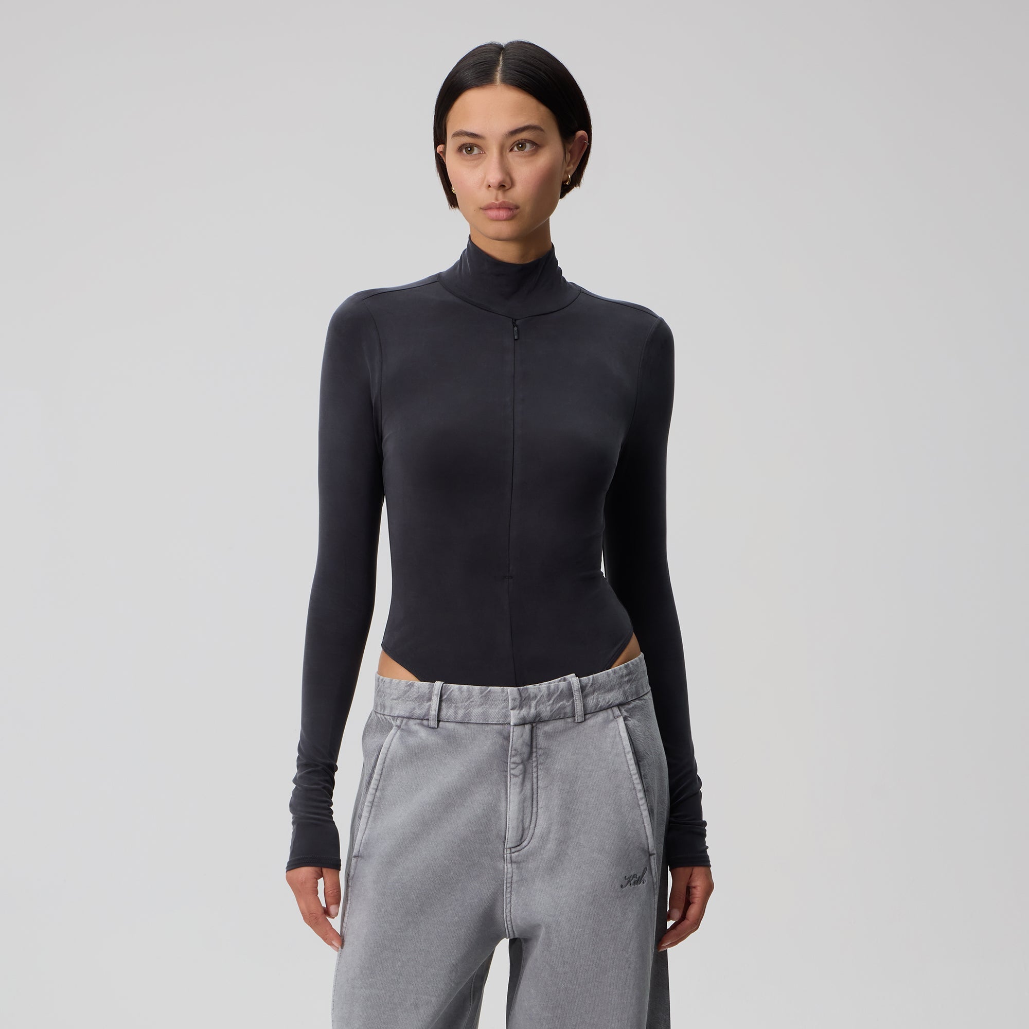 Kith Women Alexis Zip Front Bodysuit - Black – Kith UK