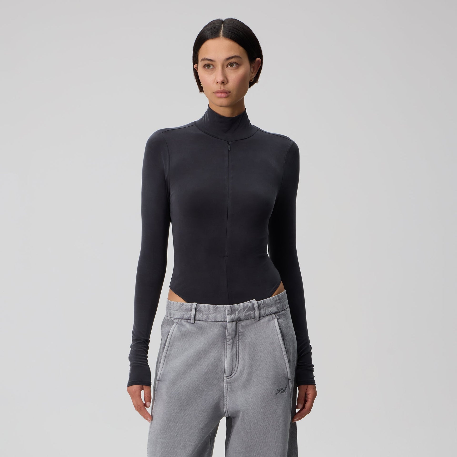 Kith Women Alexis Zip Front Bodysuit - Black