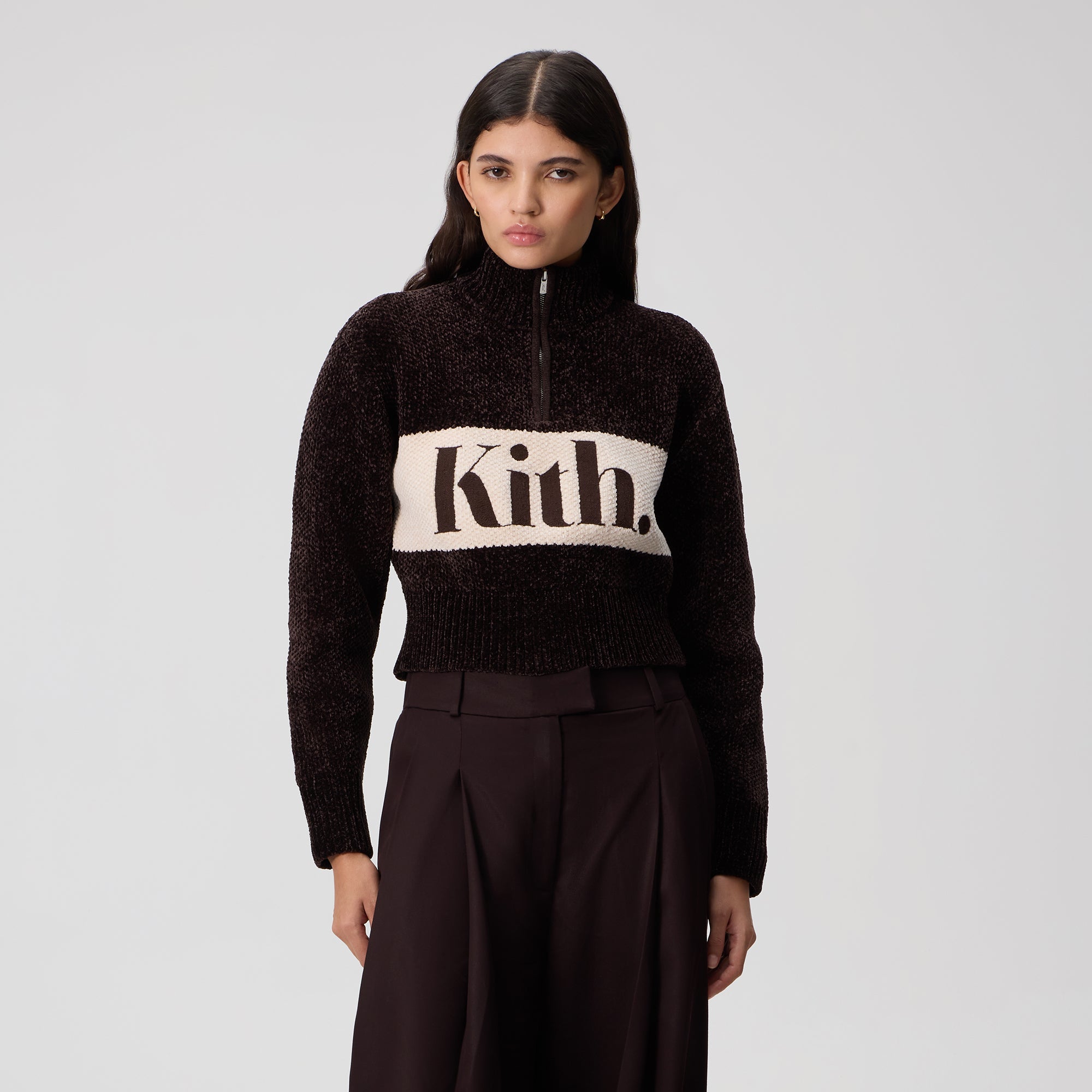 Kith Women Hunter II Chenille Punctuated Quarter Zip - Incognito