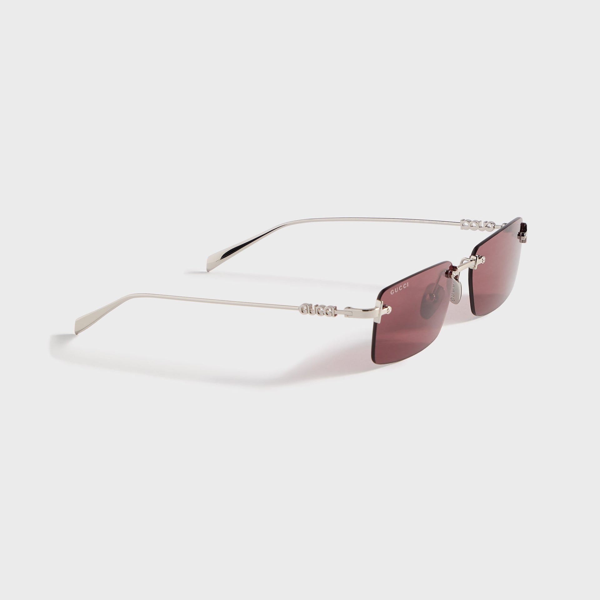 Gucci Rectangle Sunglasses - Silver / Red