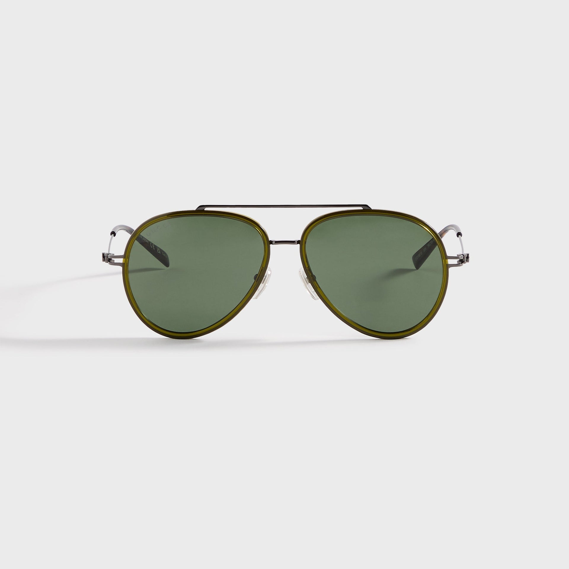 Gucci GG 1981S Aviator Frame Sunglasses - Green / Ruthenium / Green