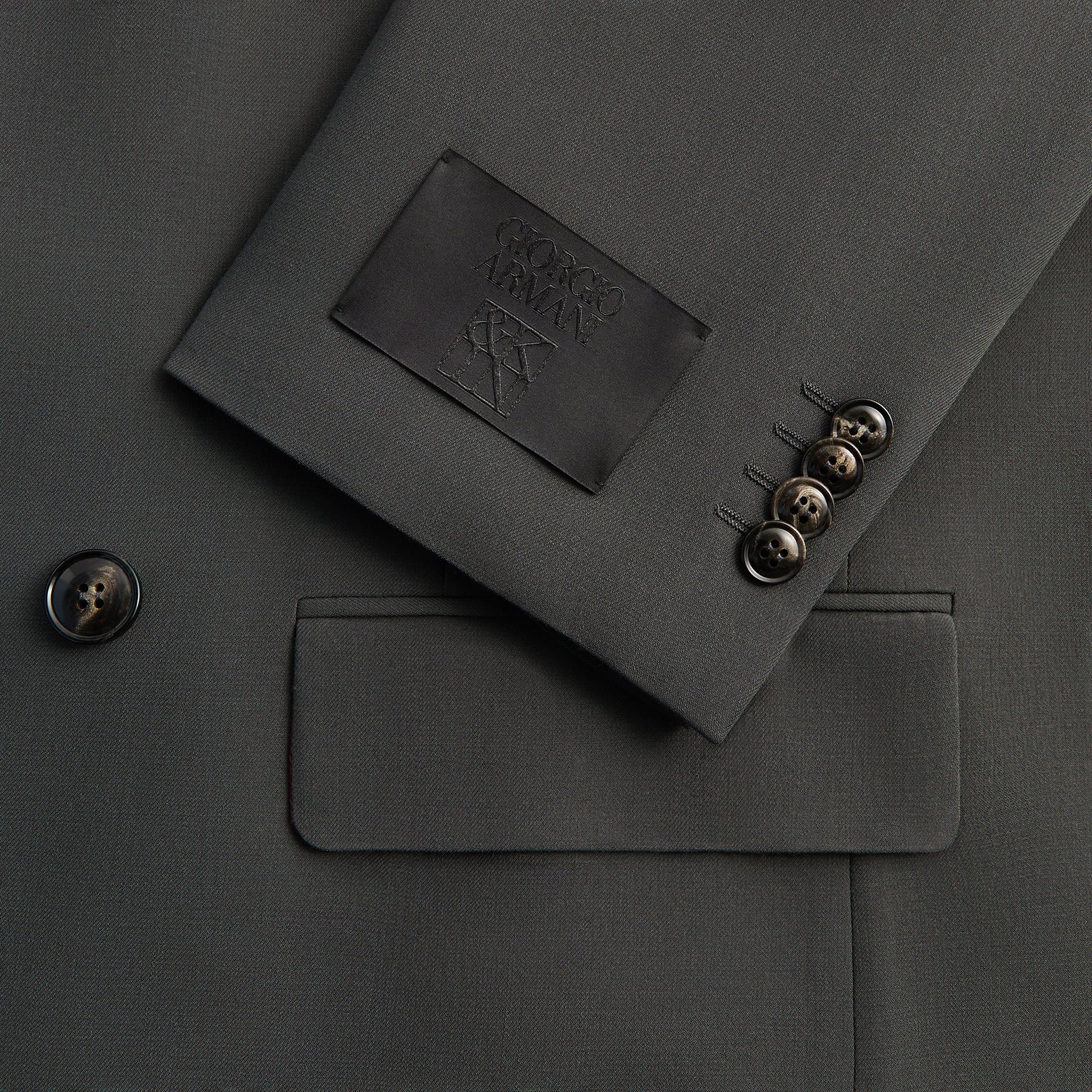 Giorgio Armani & Kith &Kin Milano Crepe Collarless Jacket - Dark Ash