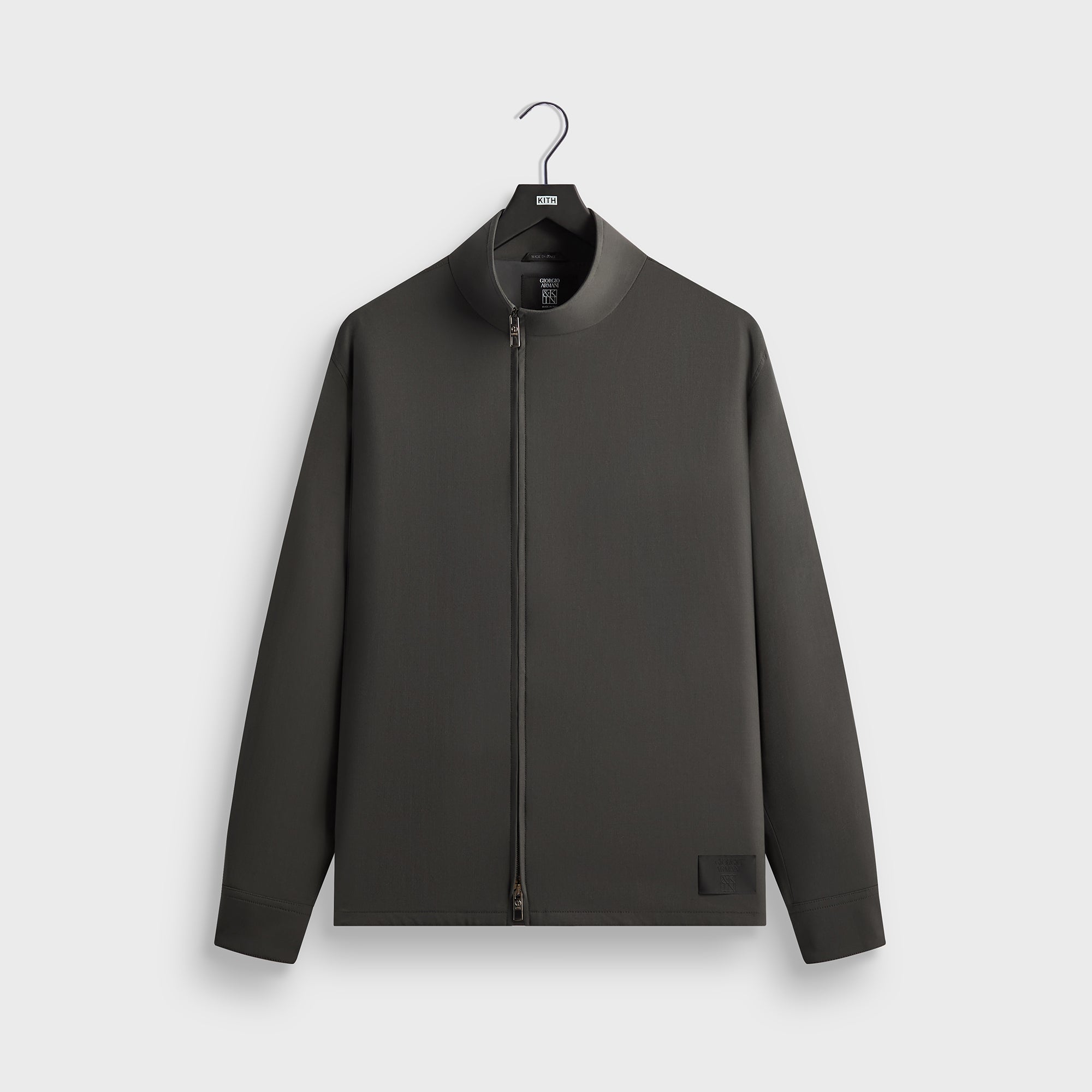 GIORGIO ARMANI カシミアセットアップ 46R Giorgio Armani & Kith &Kin Asymmetrical Zip Front Shirt - Dark Ash