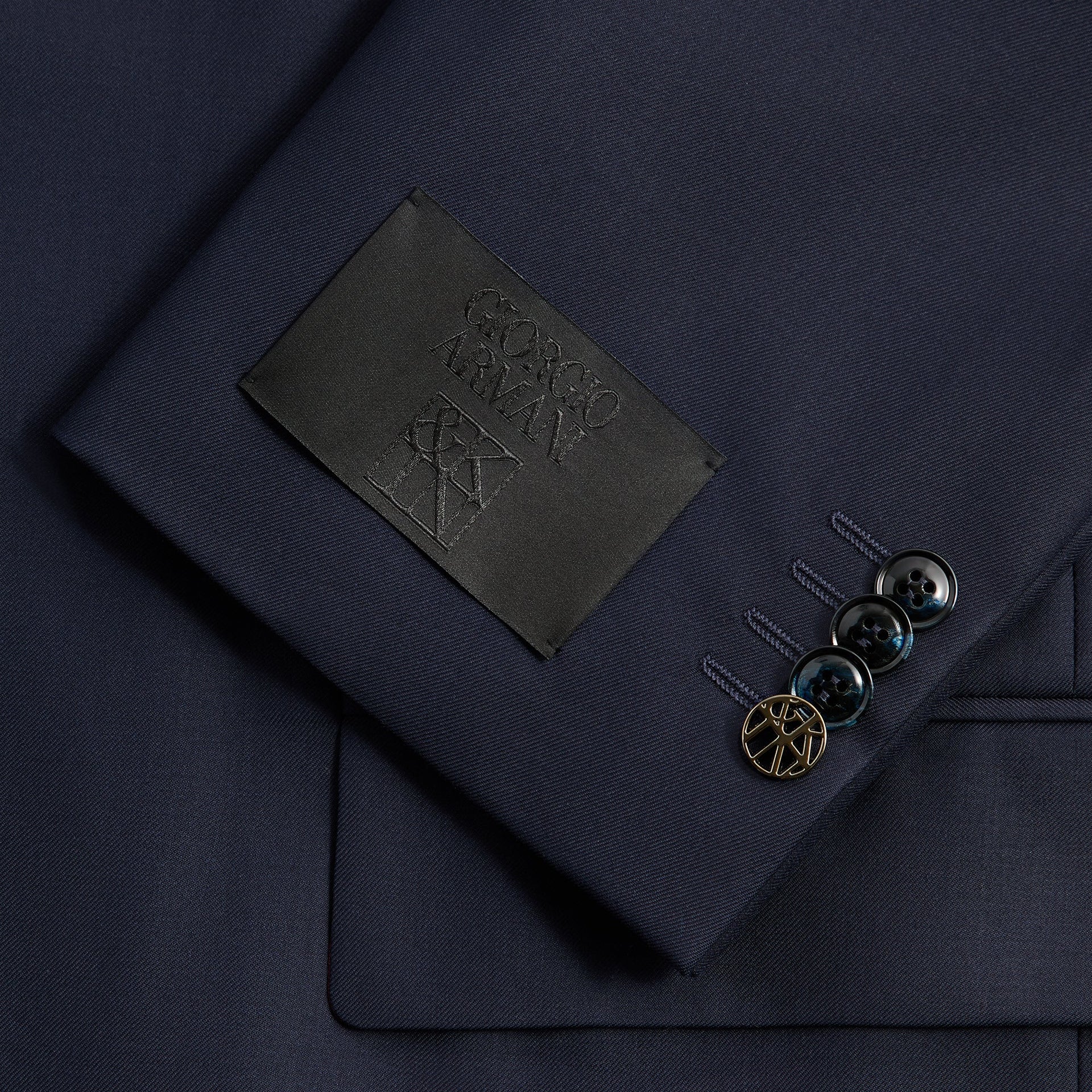Giorgio Armani & Kith &Kin Cropped Collarless Jacket - Blue / Navy - PH