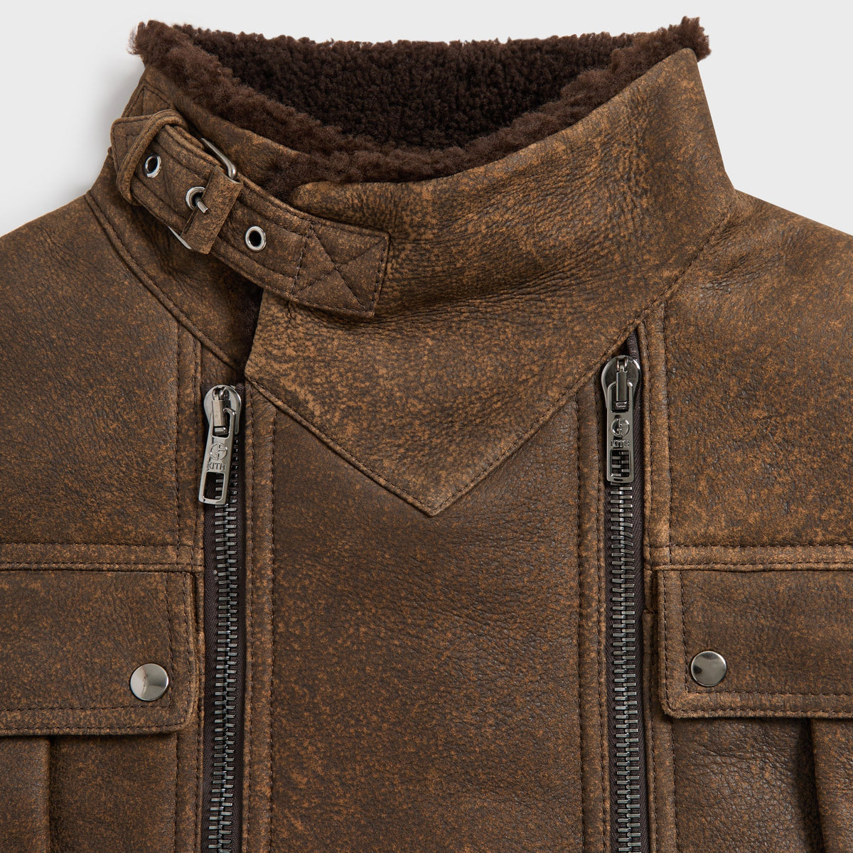 Giorgio Armani & Kith Shearling Belted Jacket - Demitasse - PH