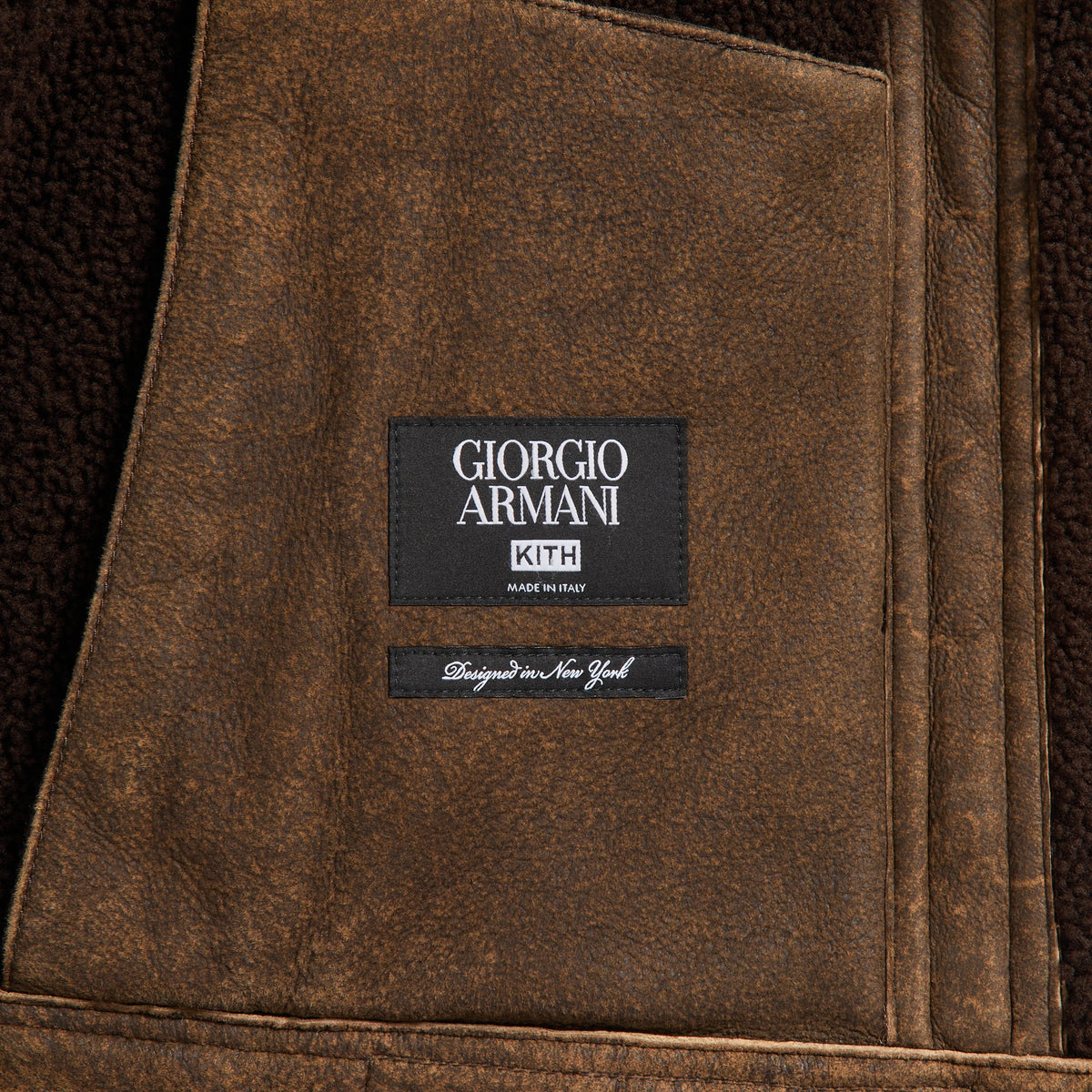 Giorgio Armani & Kith Shearling Belted Jacket - Demitasse