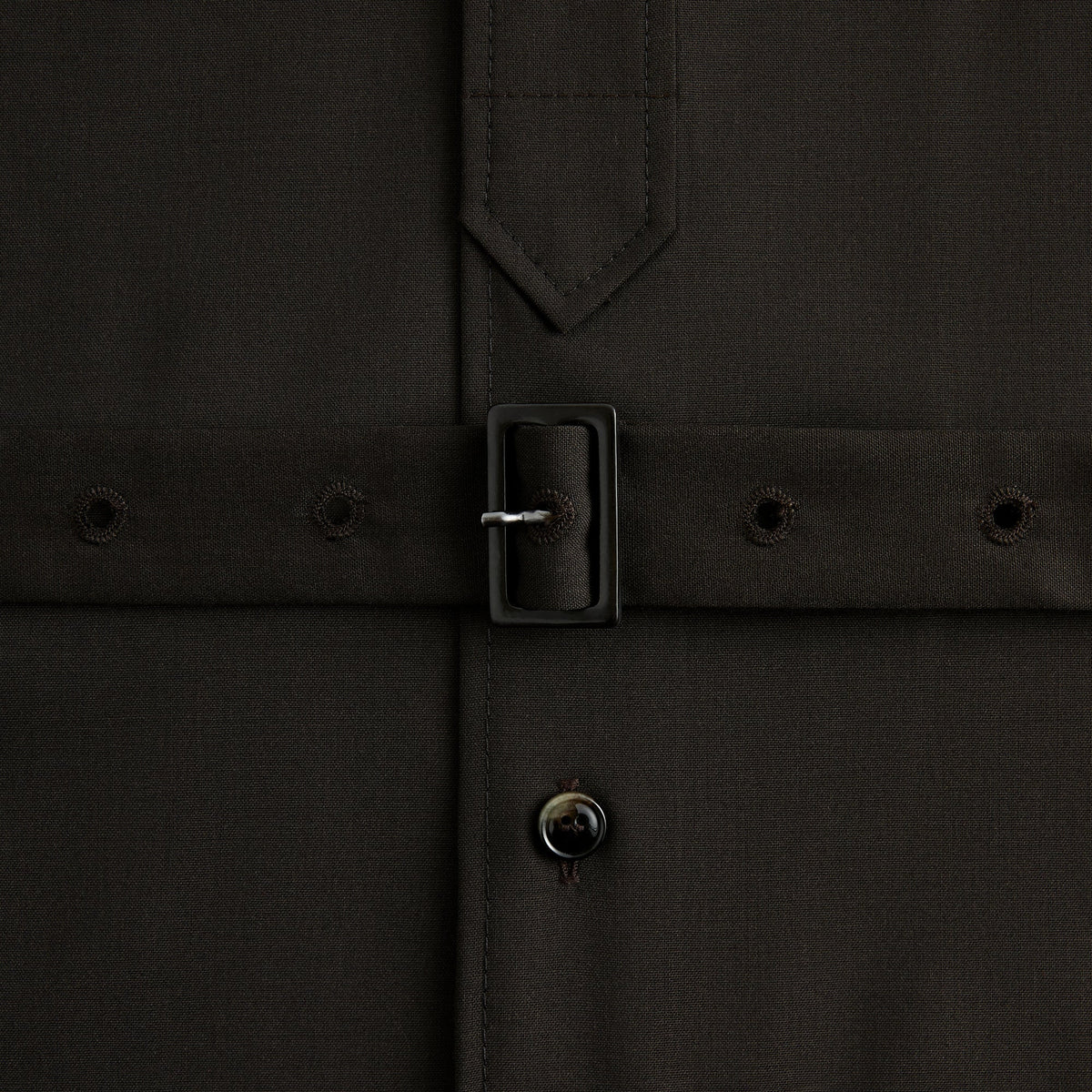 Giorgio Armani & Kith Virgin Wool Belted Shirt - Ganache