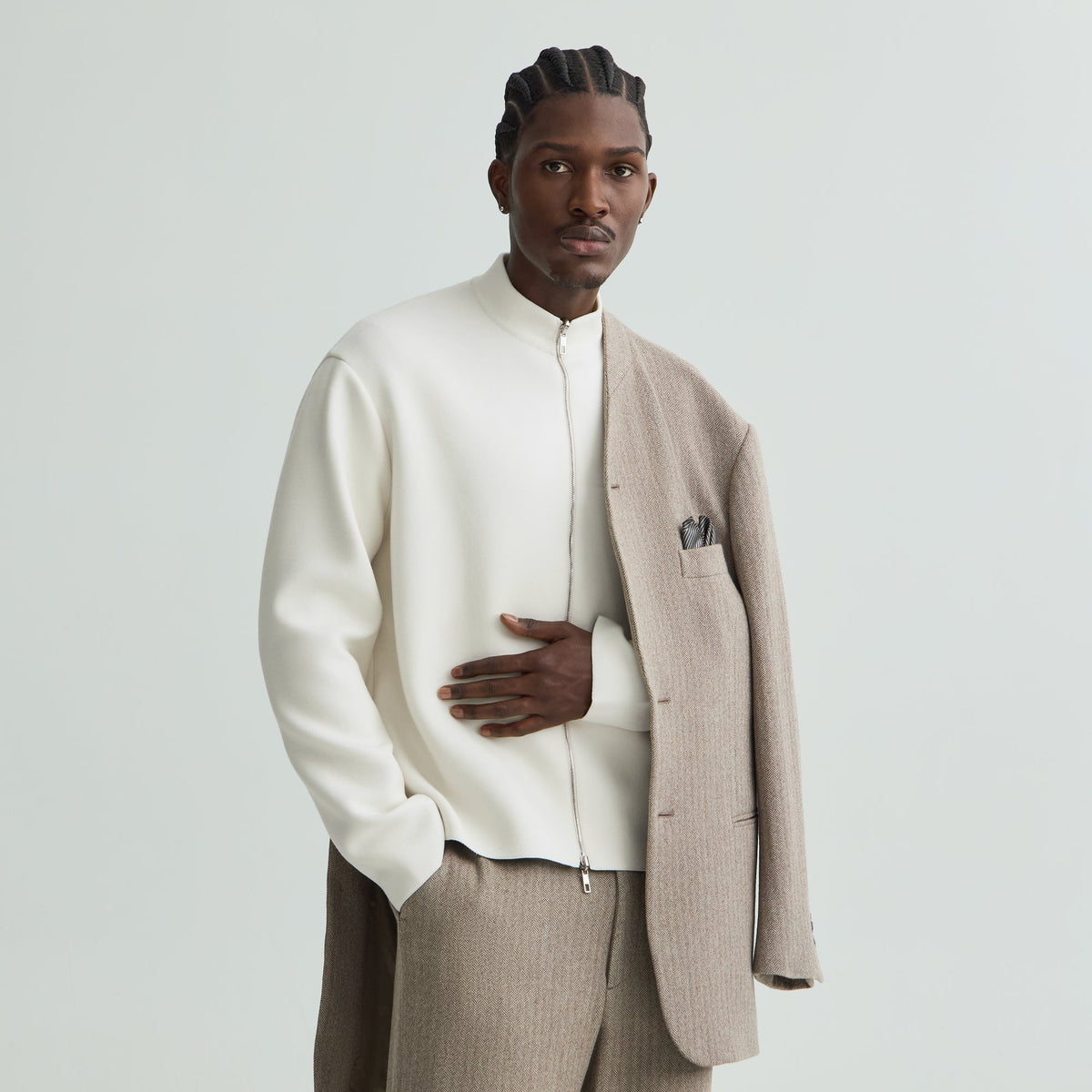 Giorgio Armani & Kith Reversible Sweater Blouson Jacket - Sandrift - PH