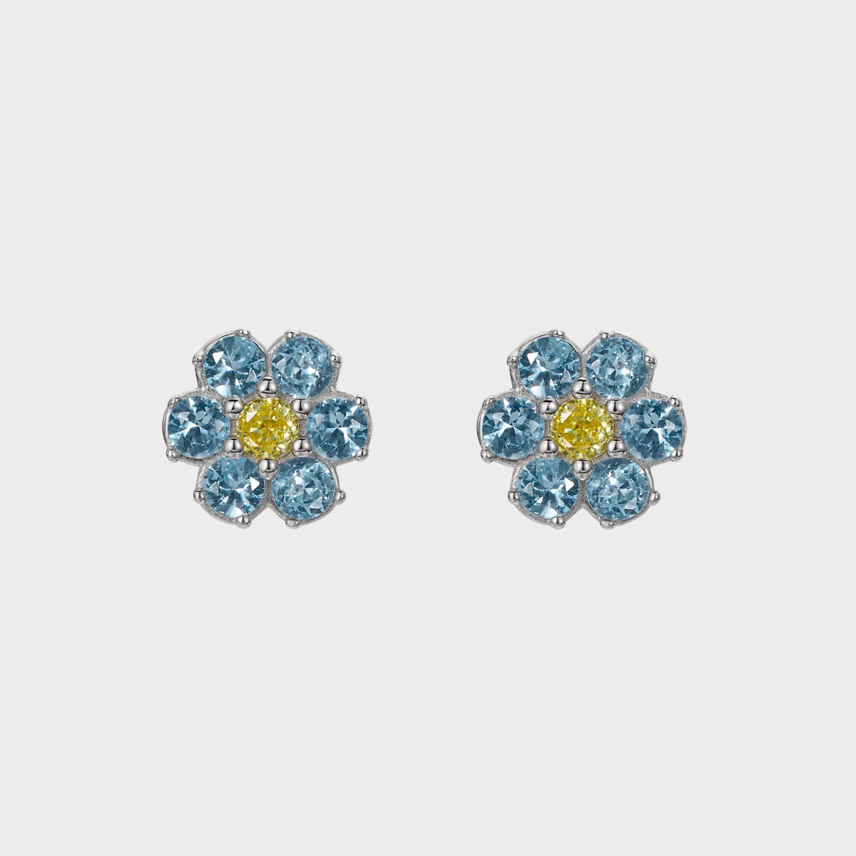 Hatton Labs Daisy Stud Earrings - Blue / Yellow