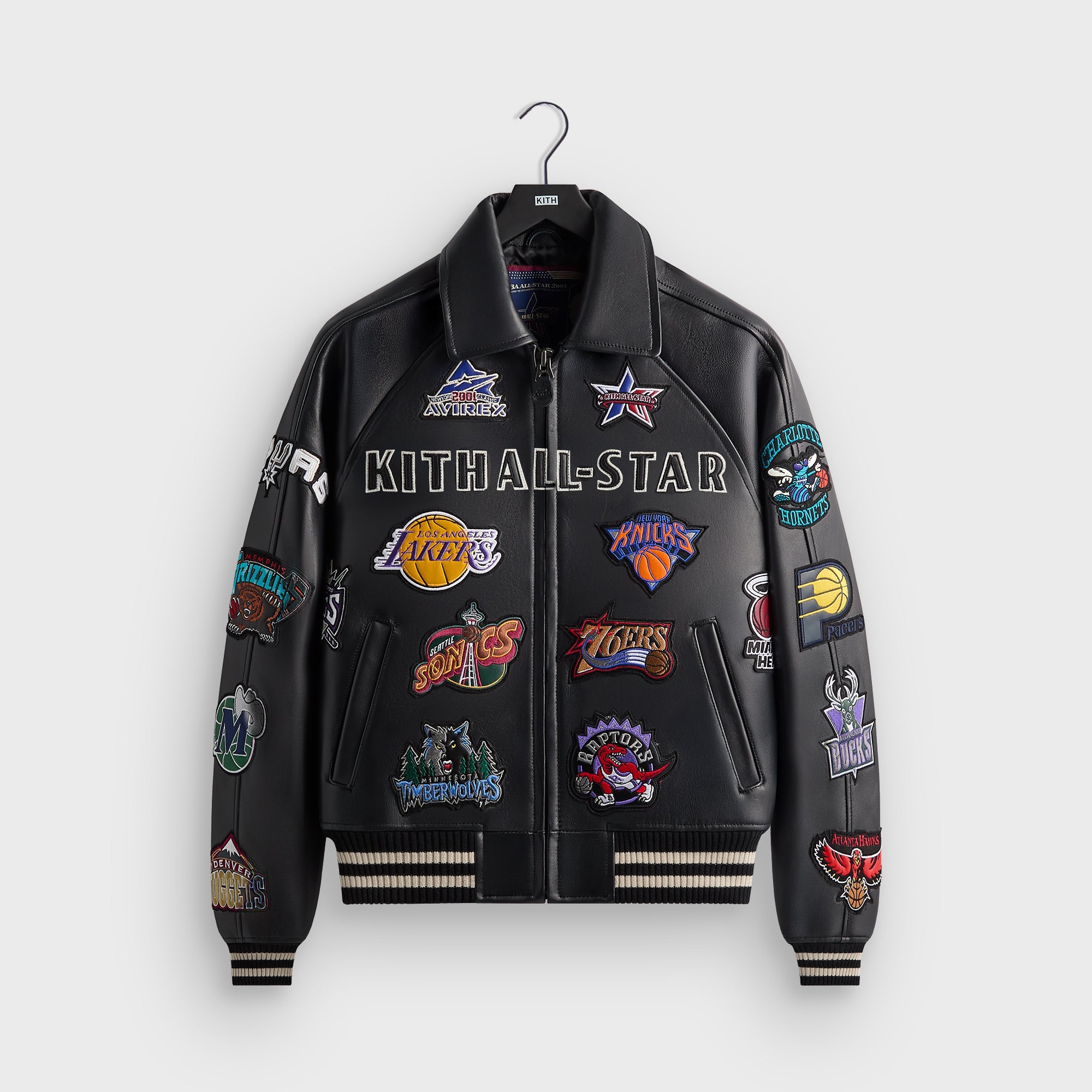 Kith & AVIREX for NBA All-Star Bomber Jacket - Black / Multi – Kith UK