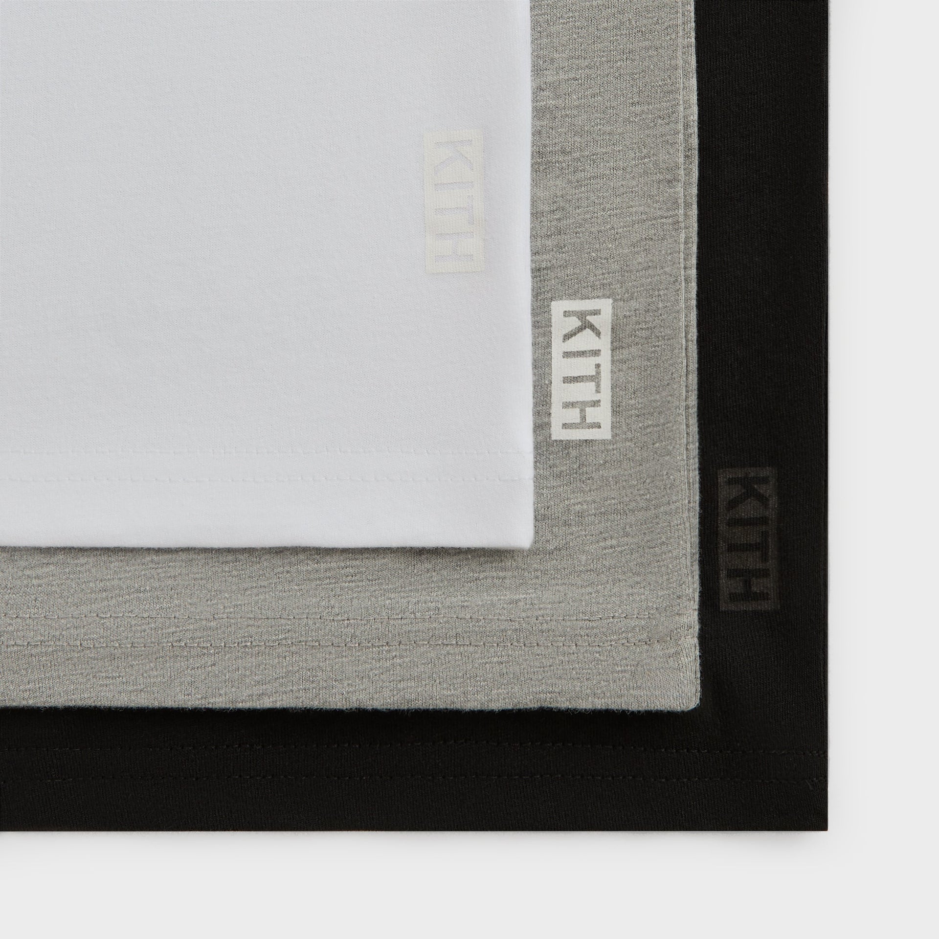 Kith 3-Pack Undershirt - White / Heather Grey / Black