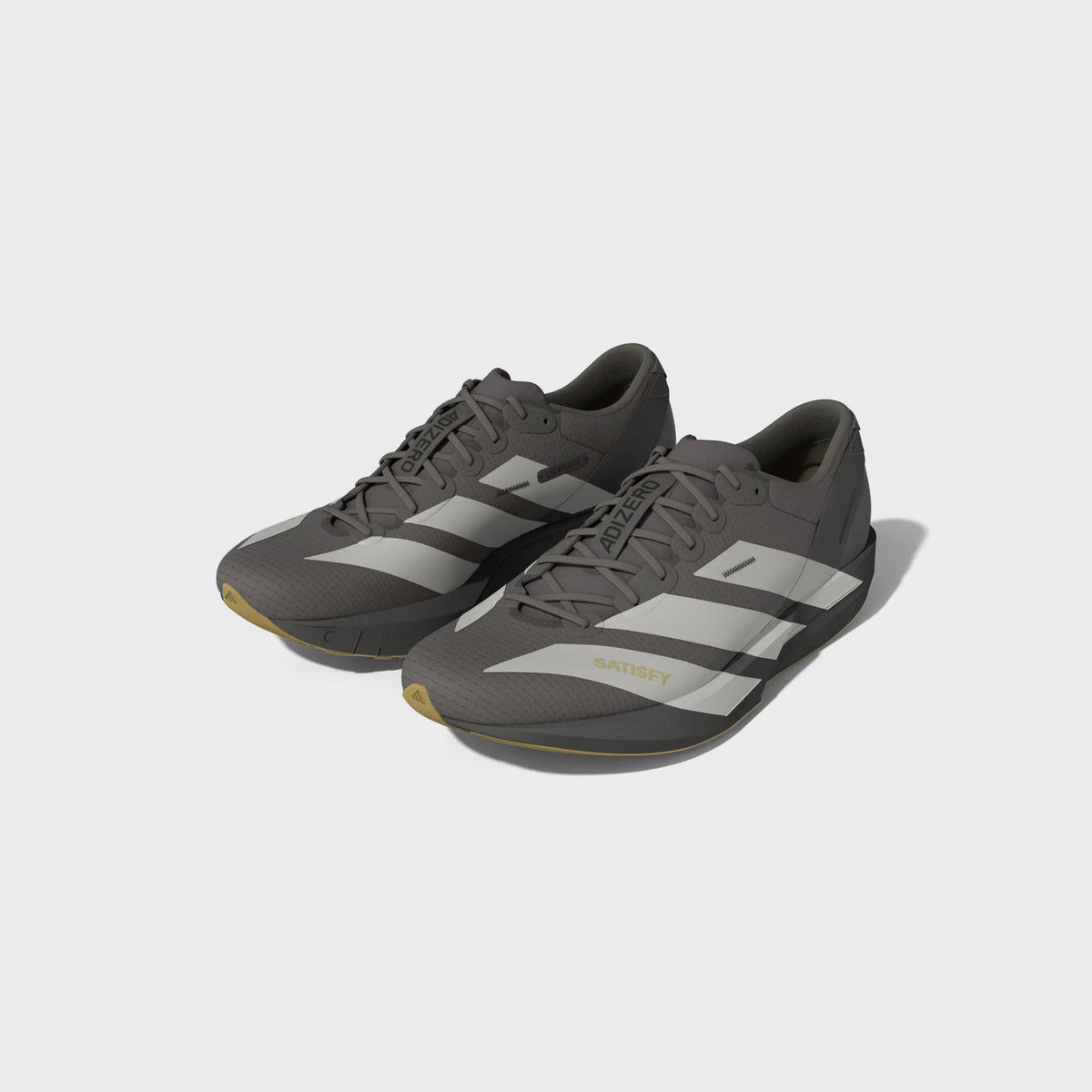 adidas x SATISFY Adizero Adios 9 - Brown / Pearl Metallic / Charcoal