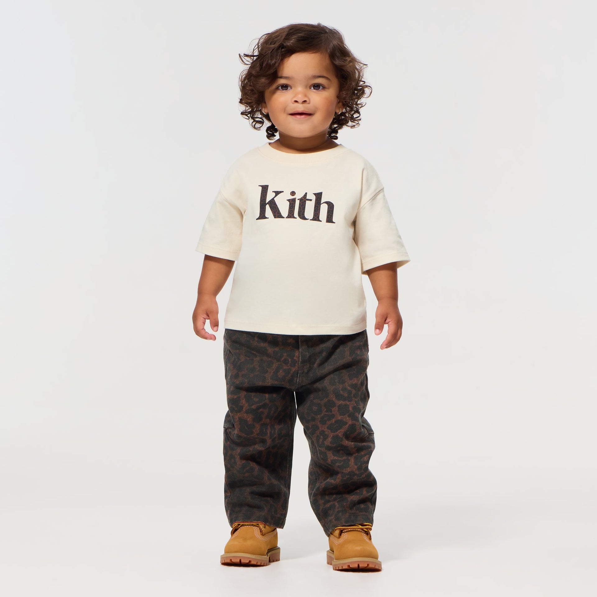 Kith Baby Leopard Kith Serif Leonard Tee - Sandrift