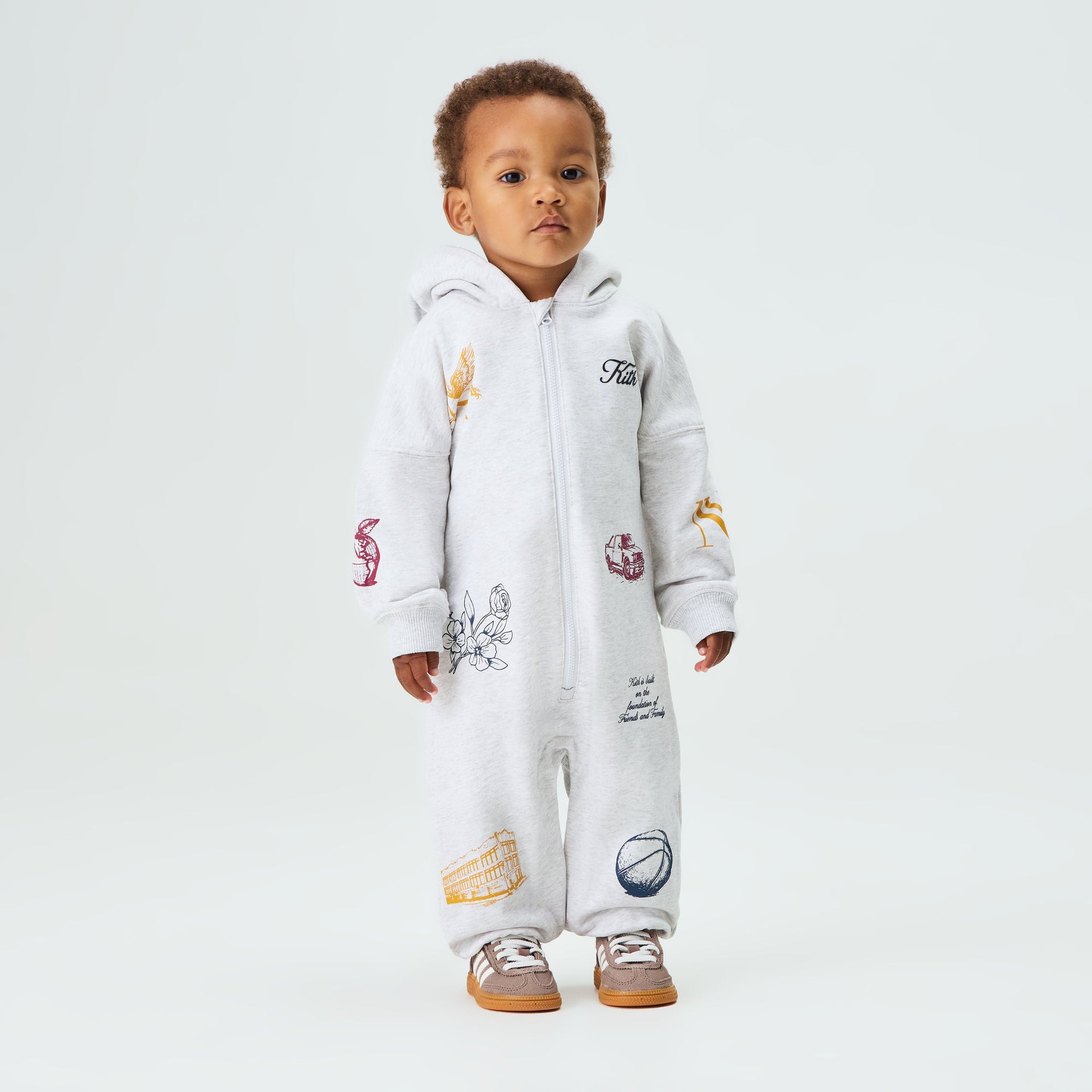 Kith Baby Logo Nelson Coverall - Light Heather Grey